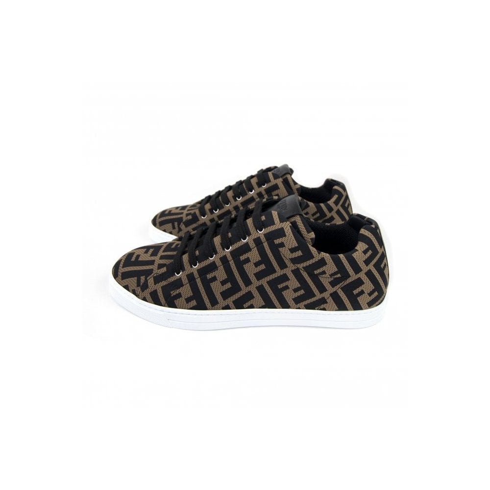 Fendi Tech Ff Logo Sneaker Tabacco/nero