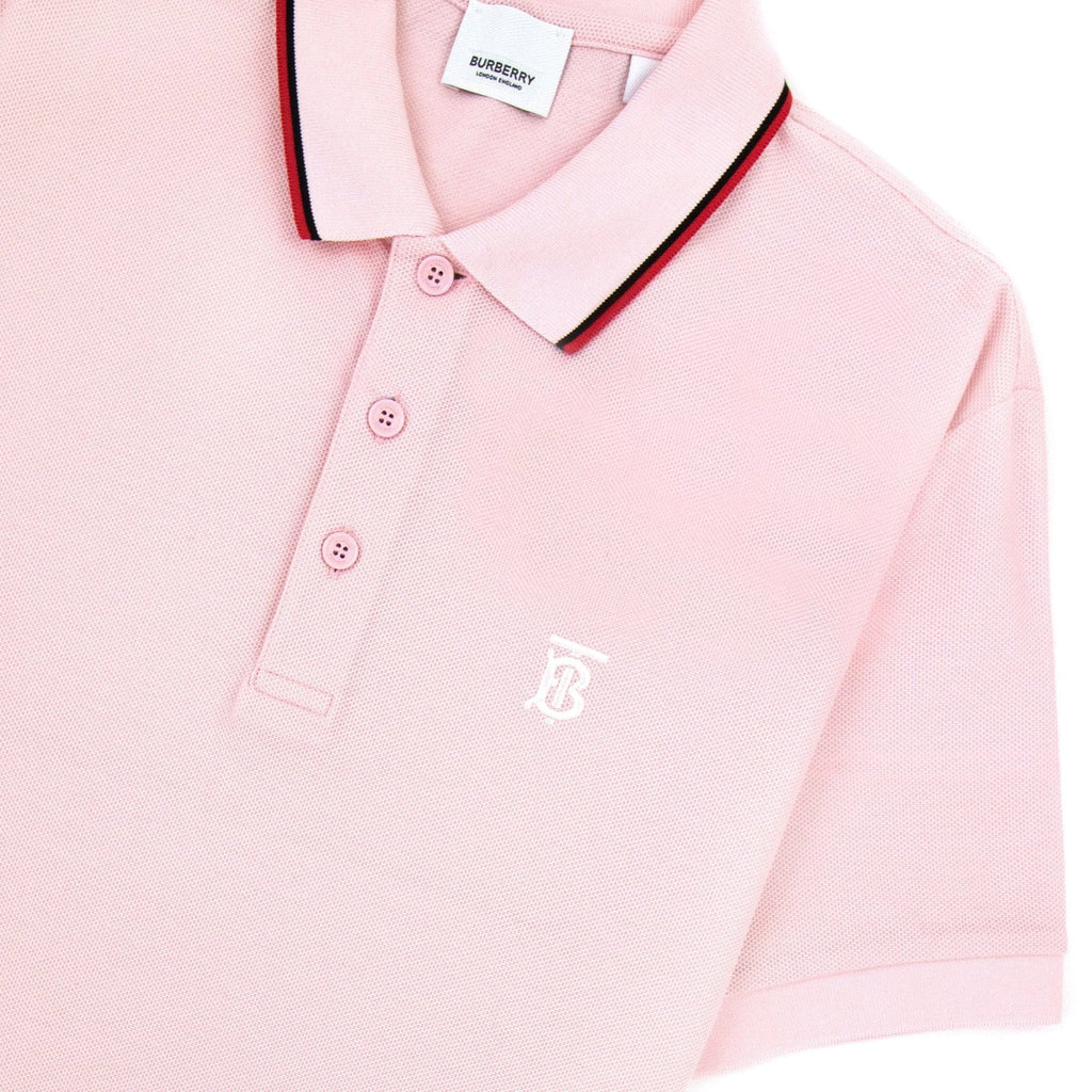 Burberry Twin Tipped Monogram Motif Polo Shirt Frosted Pink