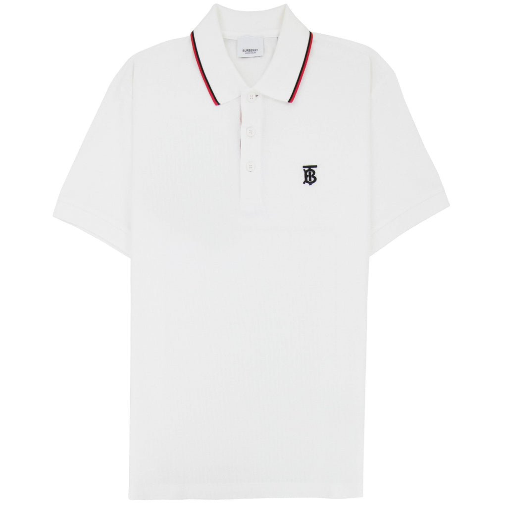 Burberry Twin Tipped Monogram Motif Polo Shirt White