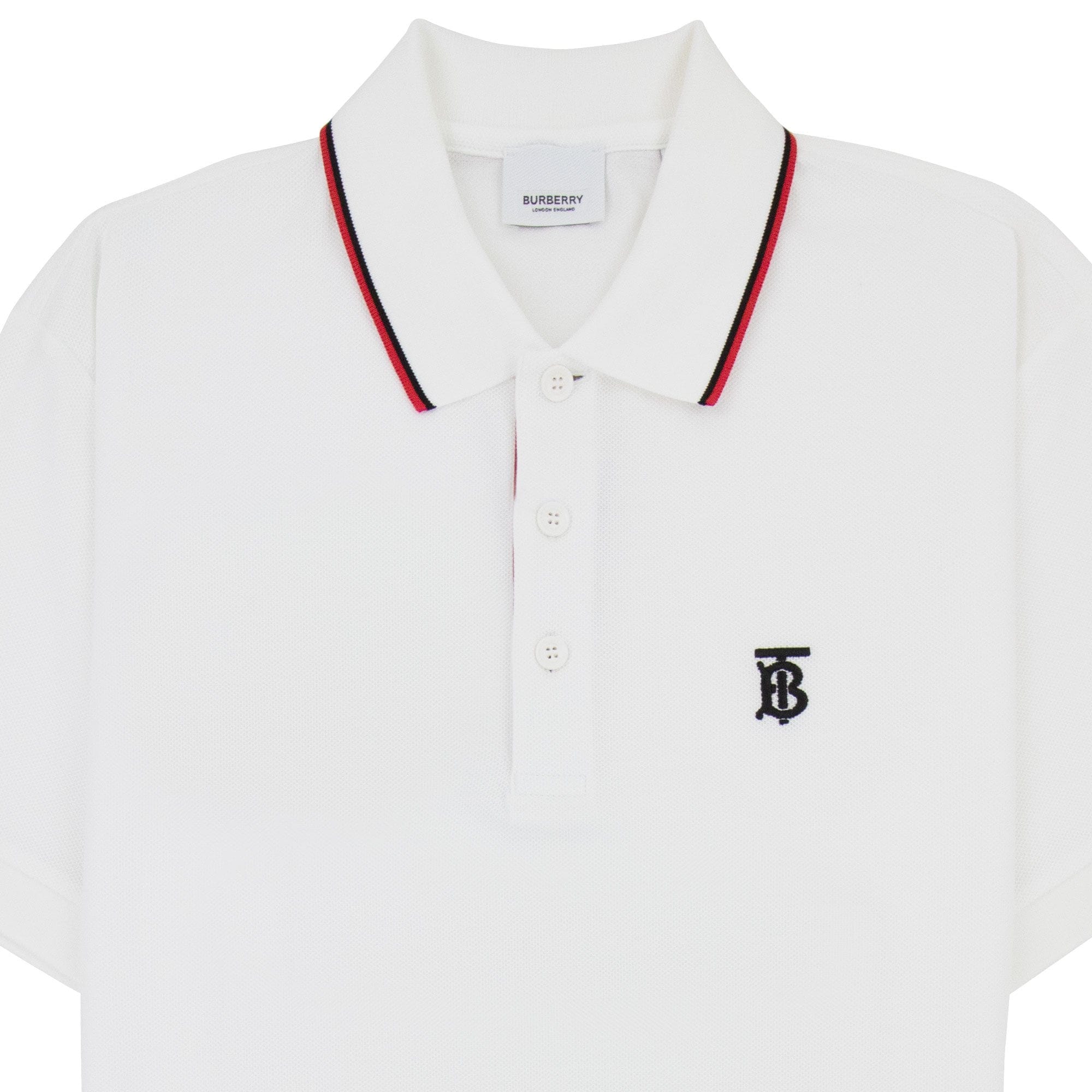 Burberry Twin Tipped Monogram Motif Polo Shirt White