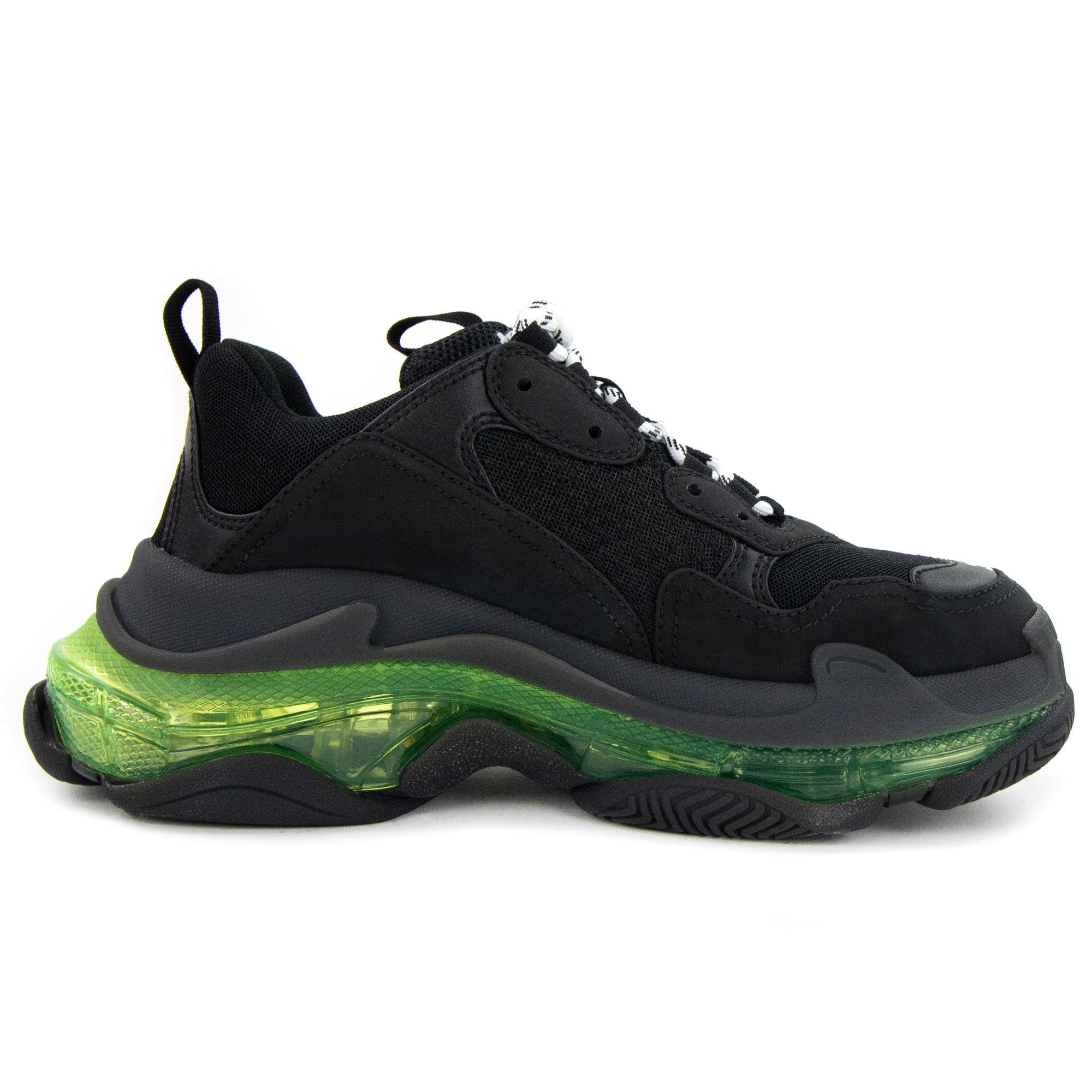 Balenciaga Triple S Clear Sole Sneakers Black/green