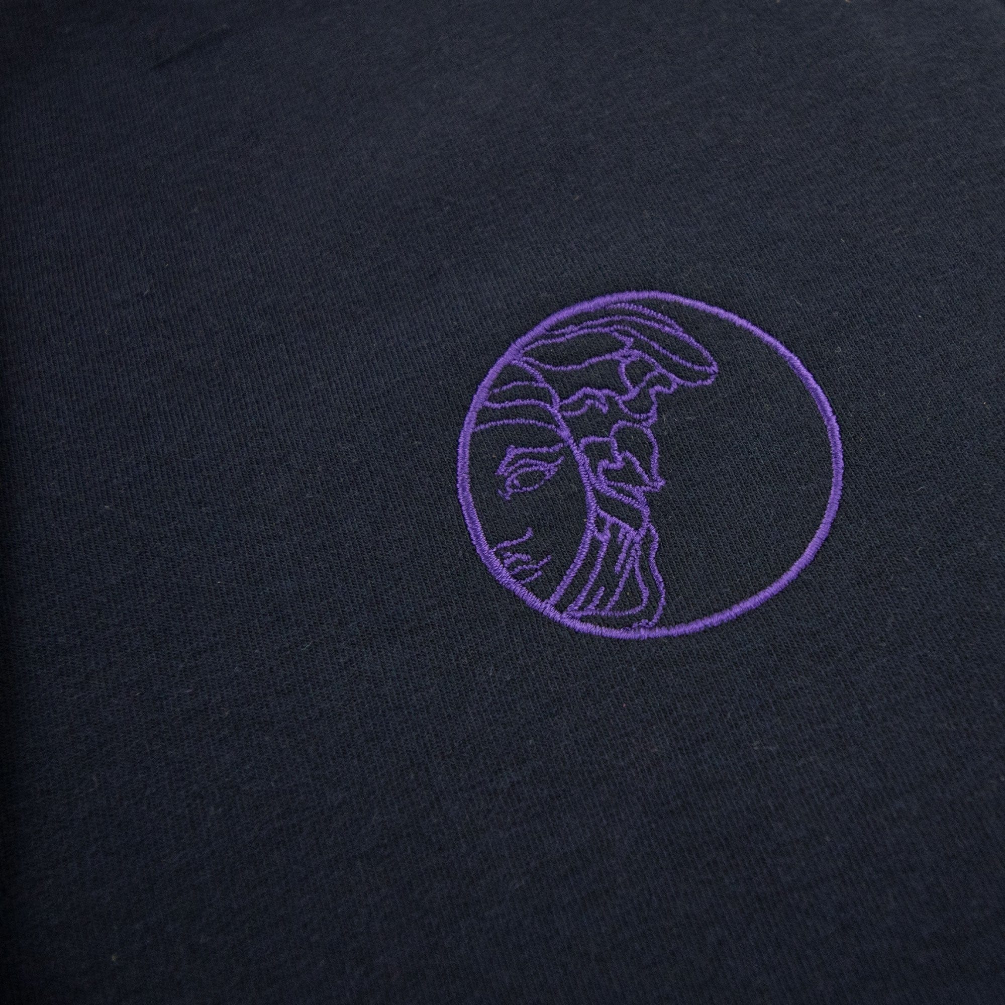 Versace Collection Embroidered Logo Zip Up Hoody Navy