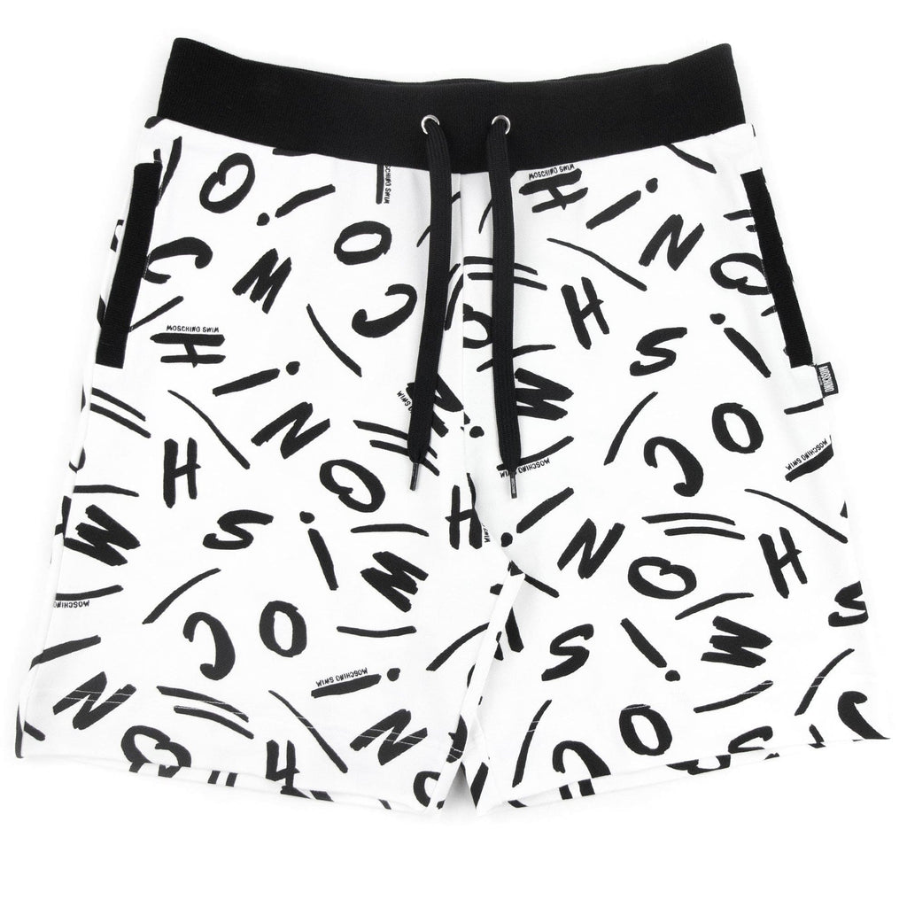 Moschino Swim Logo Script Shorts White