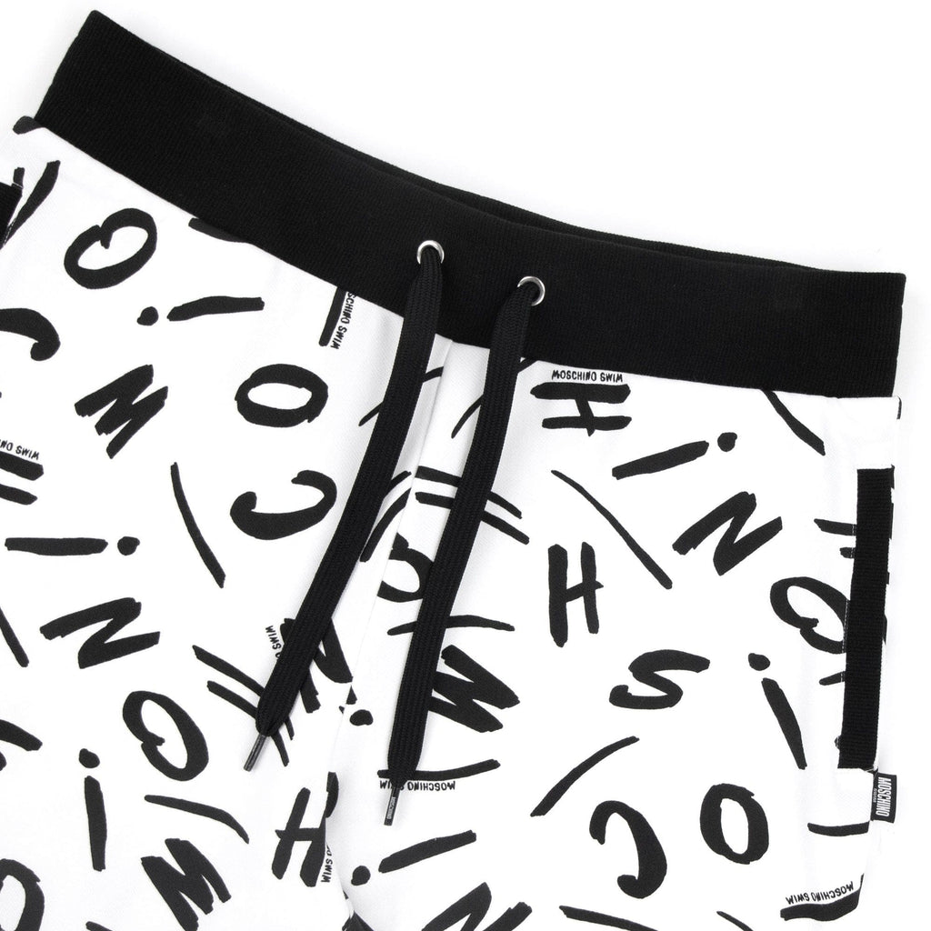 Moschino Swim Logo Script Shorts White
