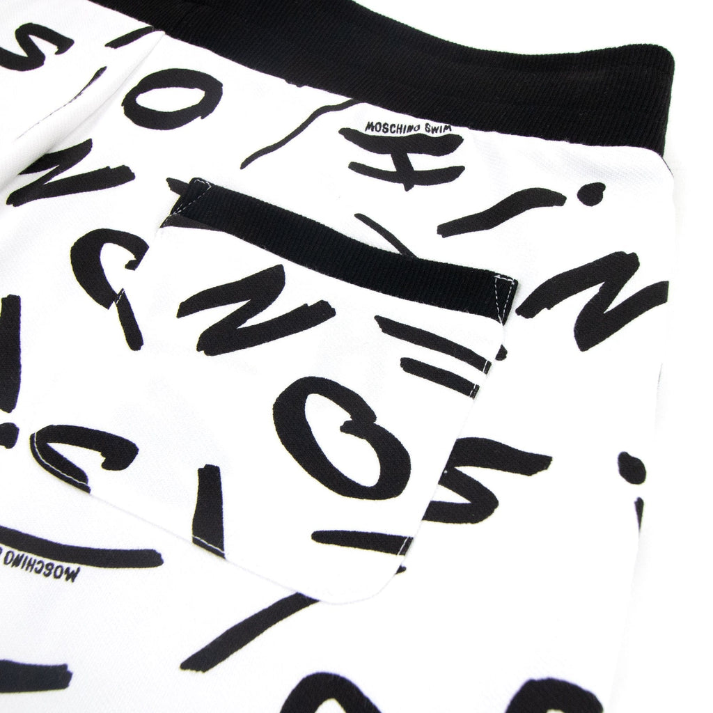 Moschino Swim Logo Script Shorts White