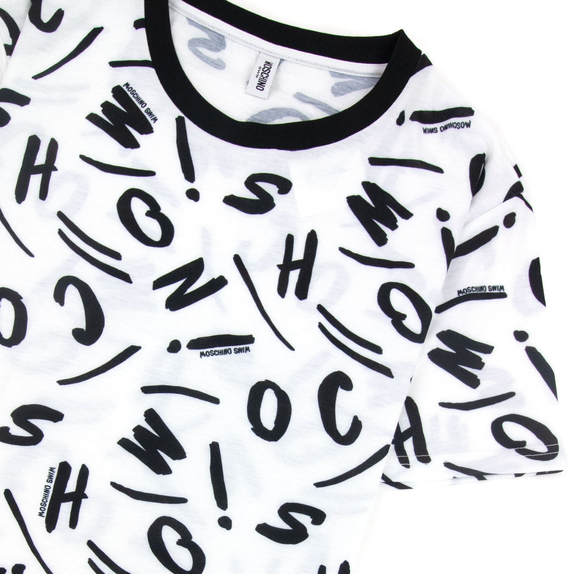 Moschino Swim Logo Script T Shirt White