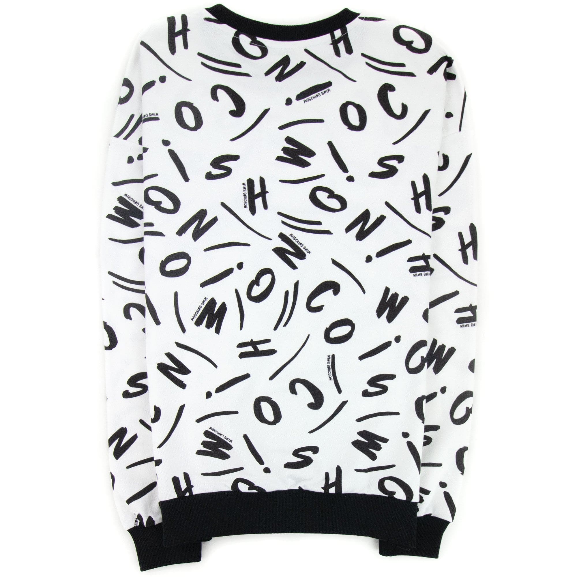 Moschino Swim Logo Script Crewneck Sweatshirt White