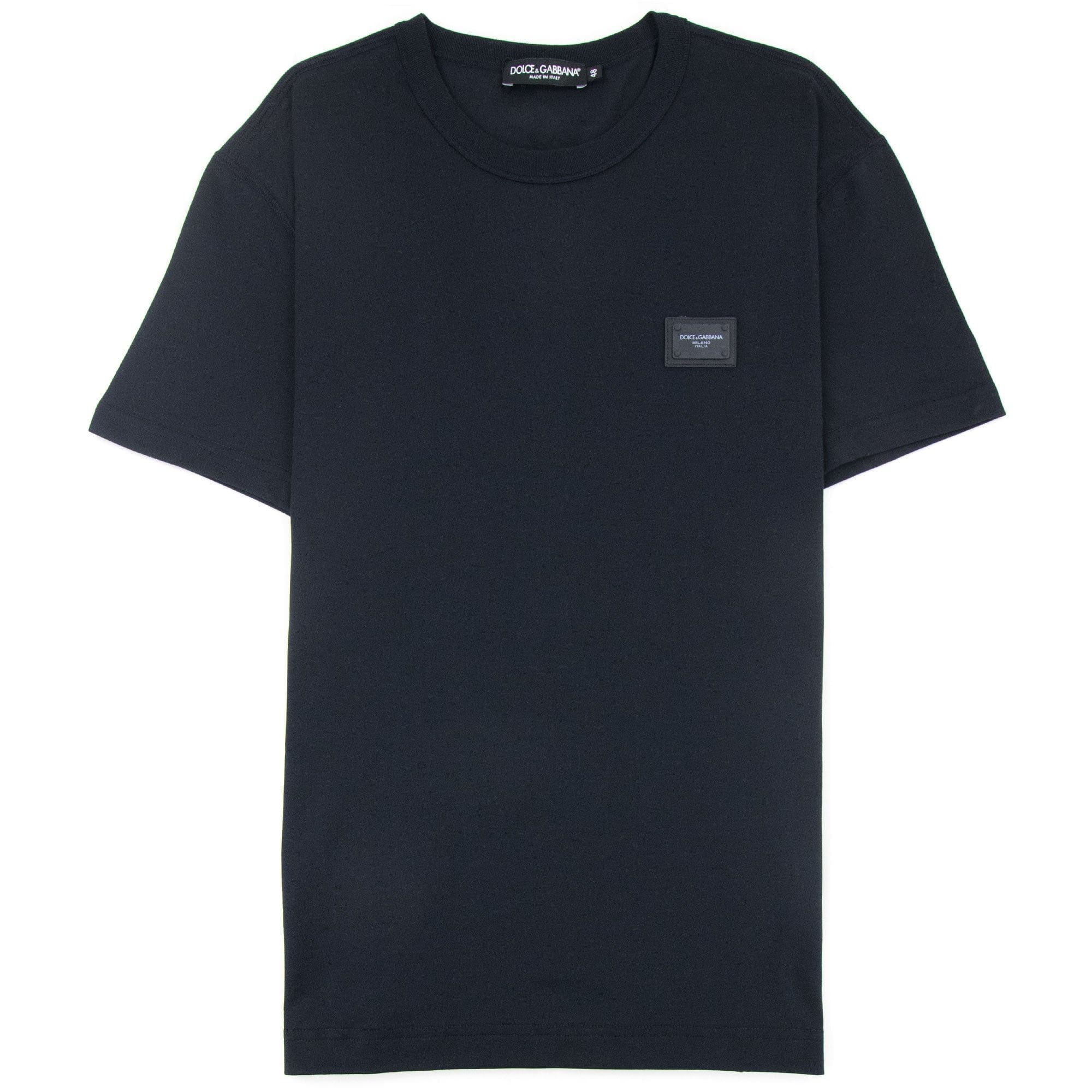 Dolce & Gabbana Branded Plate Crewneck T Shirt Navy B0665