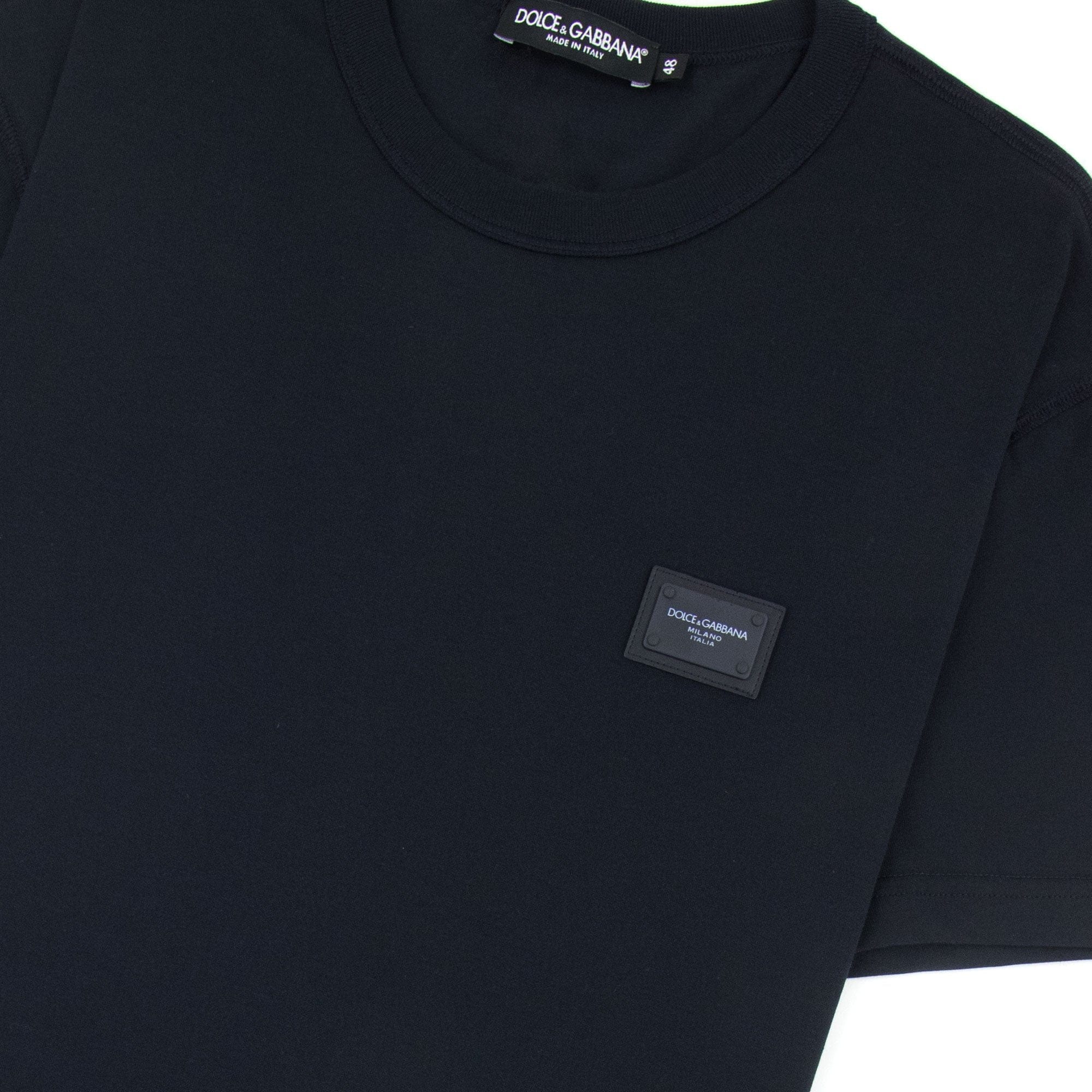 Dolce & Gabbana Branded Plate Crewneck T Shirt Navy B0665