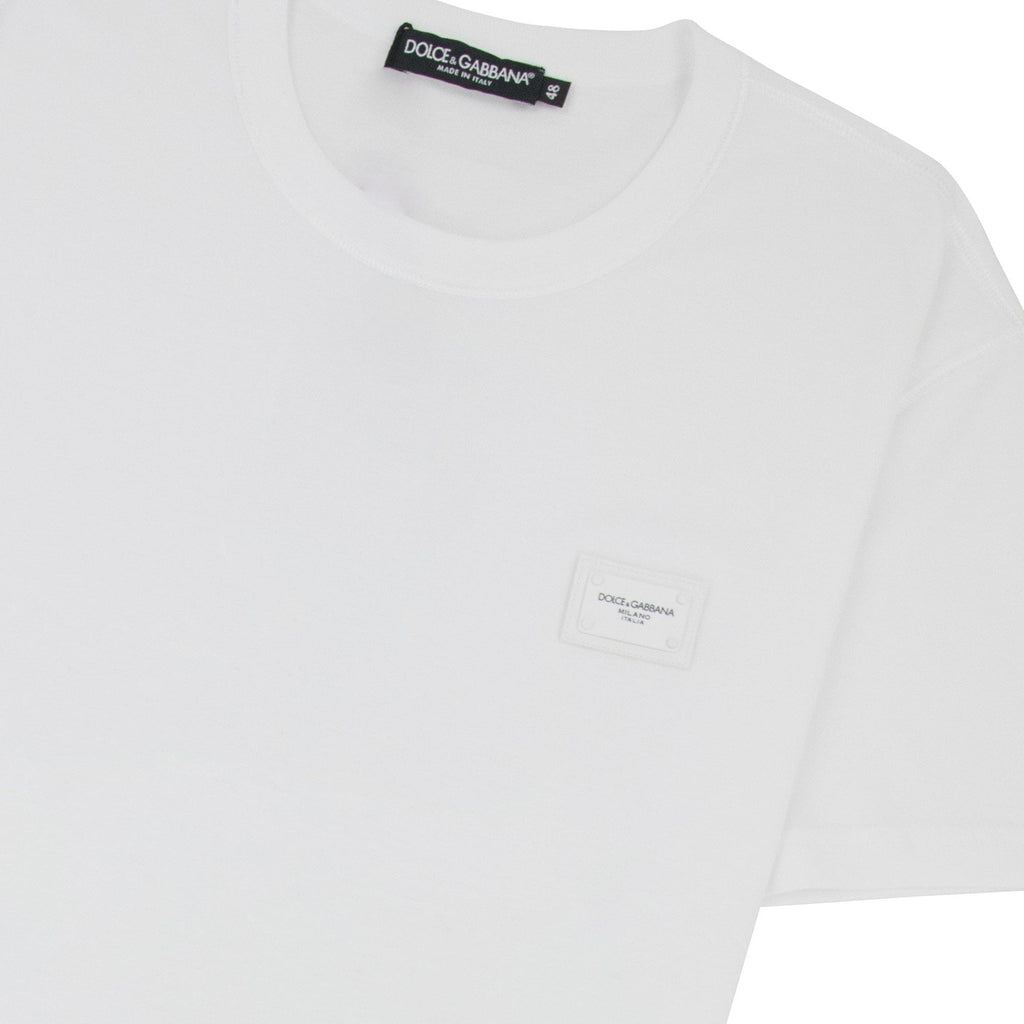 Dolce & Gabbana Branded Plate Crewneck T Shirt White W0800