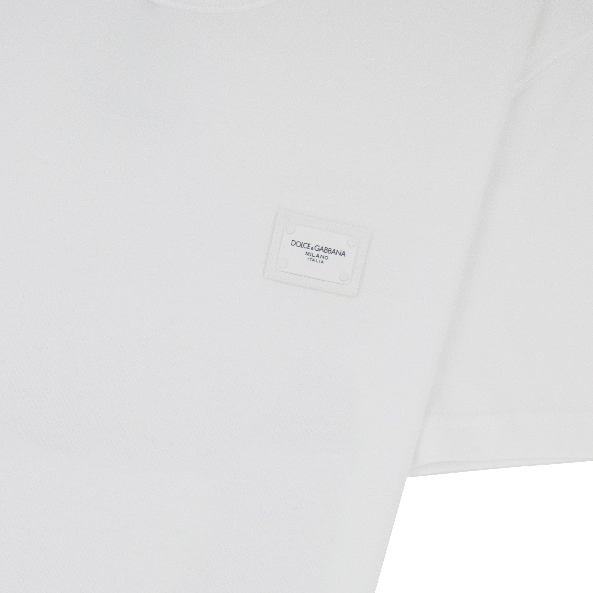 Dolce & Gabbana Branded Plate Crewneck T Shirt White W0800