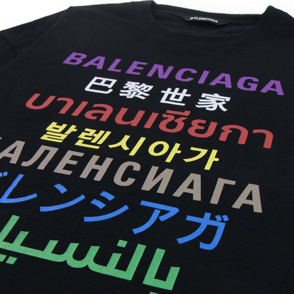 Balenciaga Languages Medium Fit T-shirt Black