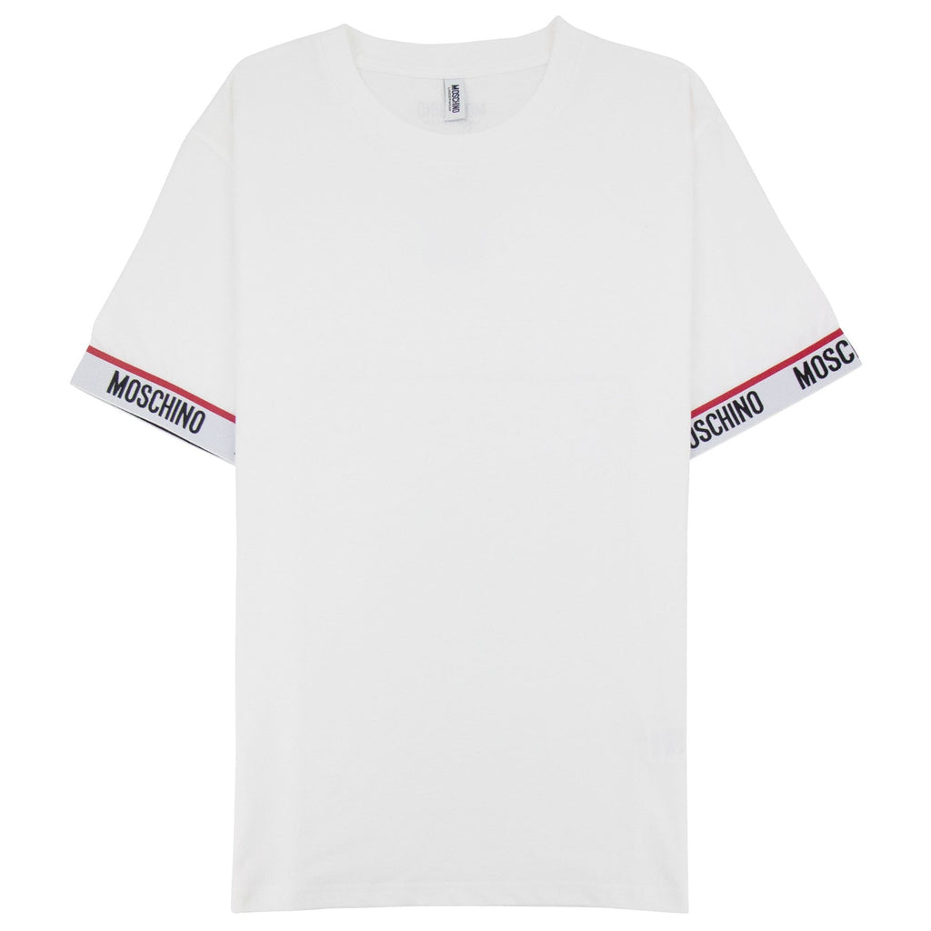Moschino Underwear Tape Cuff Sleeve T Shirt White 0001
