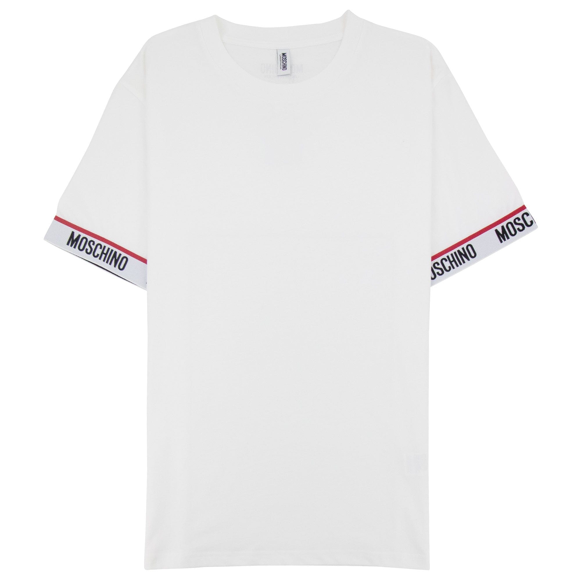 Moschino Underwear Tape Cuff Sleeve T Shirt White 0001