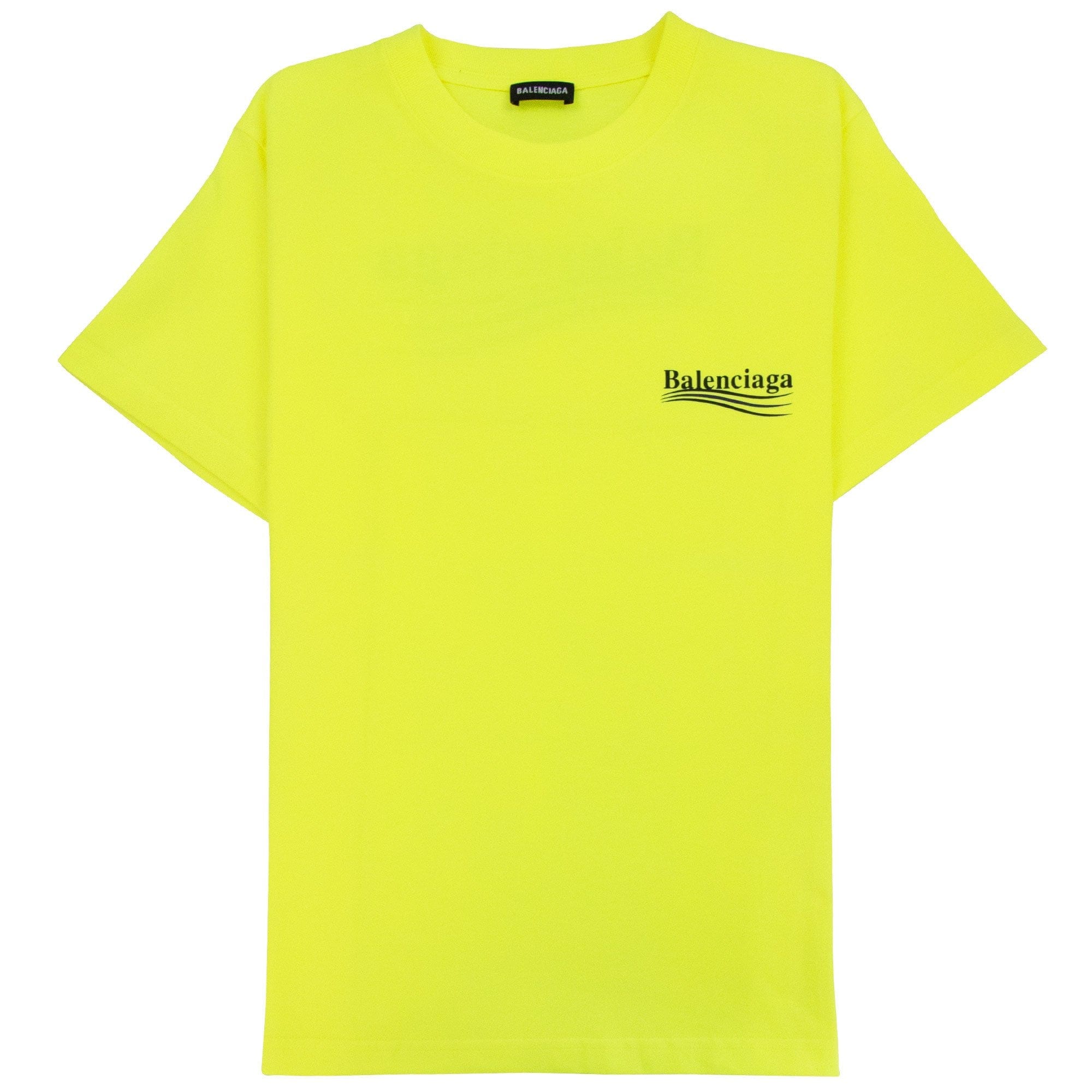 Balenciaga Political Campaign Slim Fit T-shirt Neon Yellow