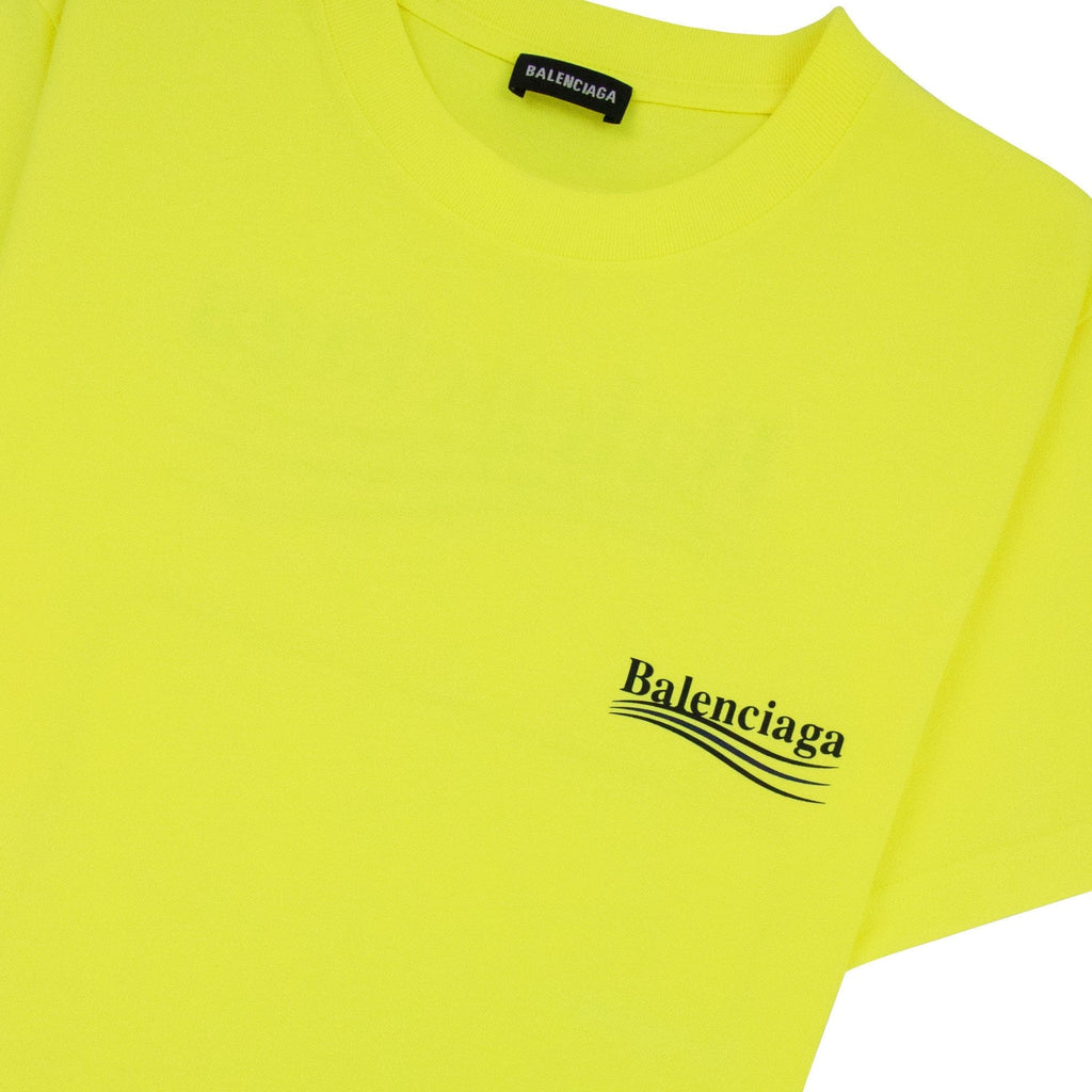 Balenciaga Political Campaign Slim Fit T-shirt Neon Yellow