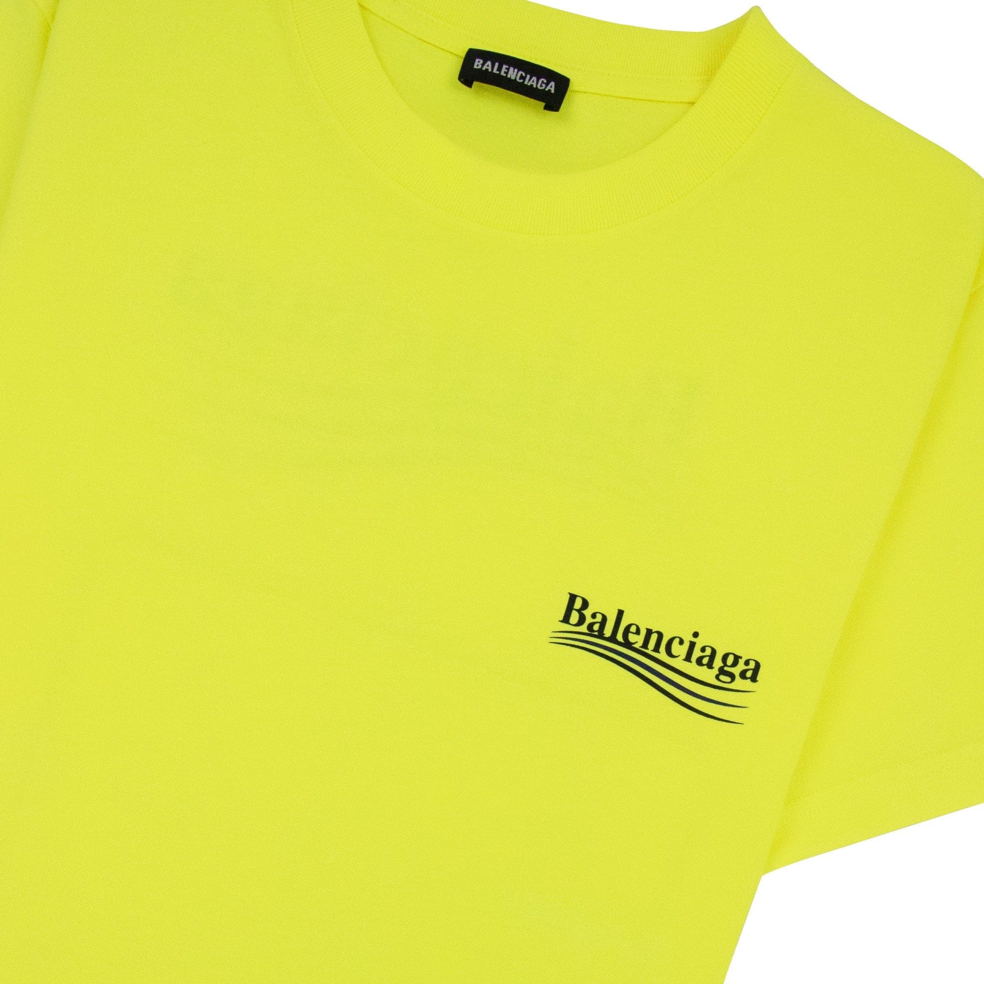 Balenciaga Political Campaign Slim Fit T-shirt Neon Yellow