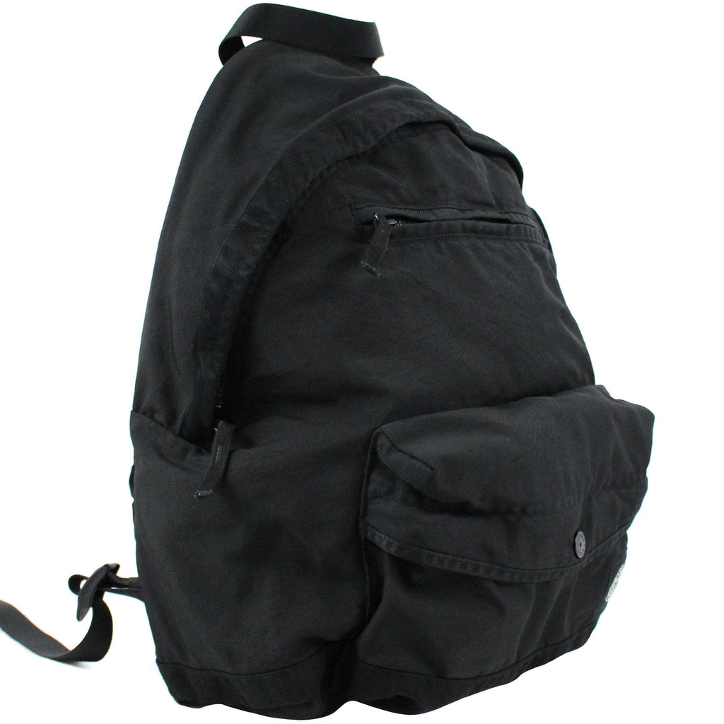 Stone Island Junior Garment Dyed Patch Logo Rucksack Black V0029