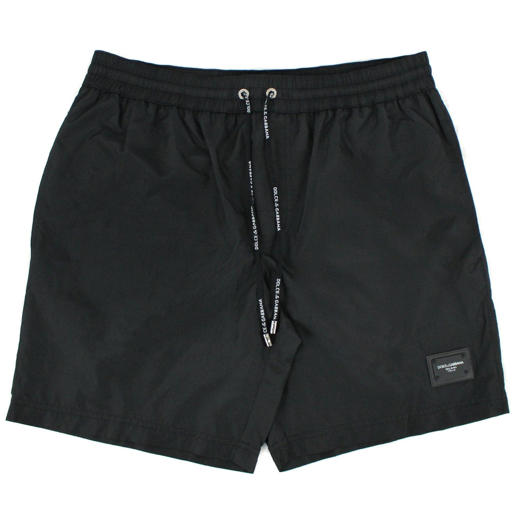 Dolce & Gabbana Branded Plate Swim Shorts Black N0000