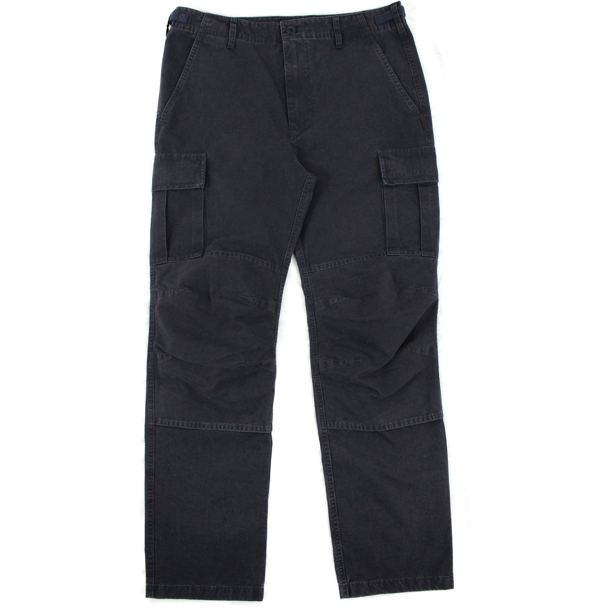 Balenciaga Embroidered Logo Cargo Pants Navy