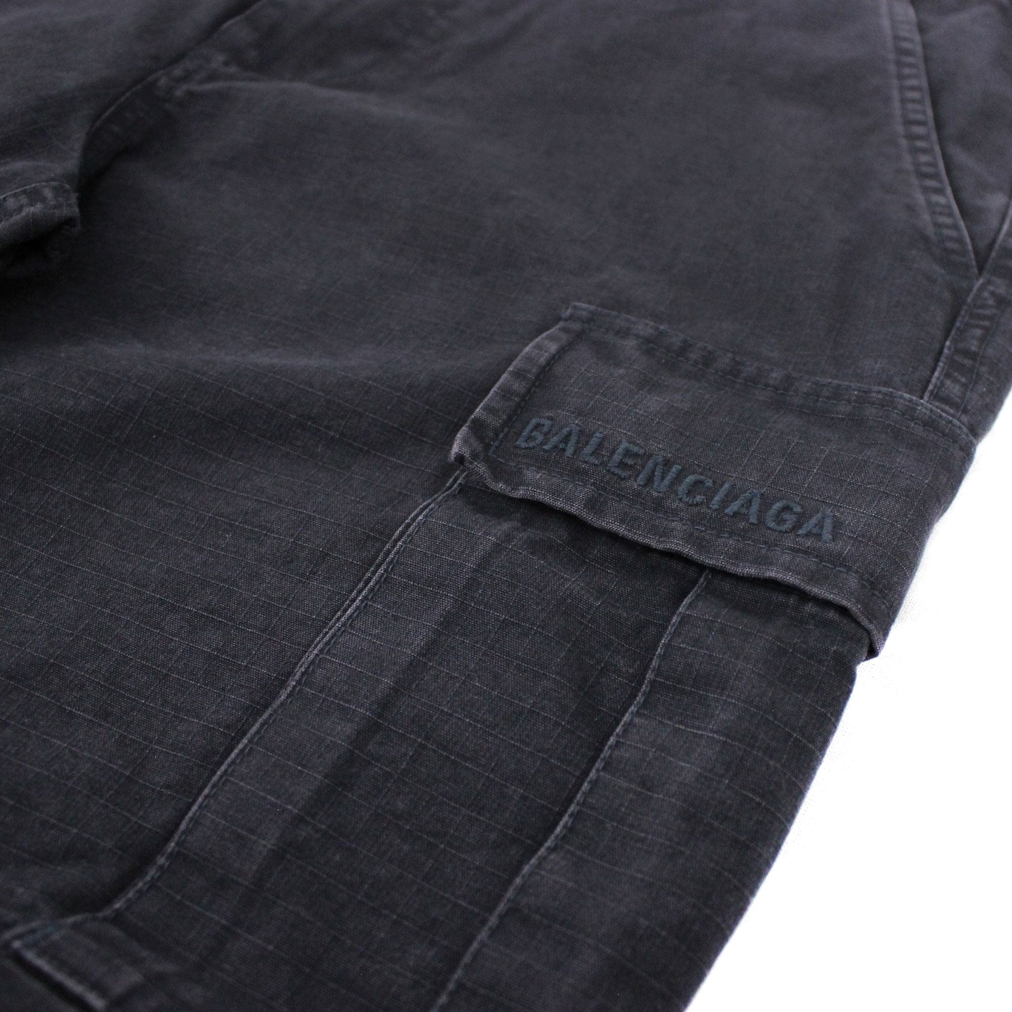 Balenciaga Embroidered Logo Cargo Pants Navy