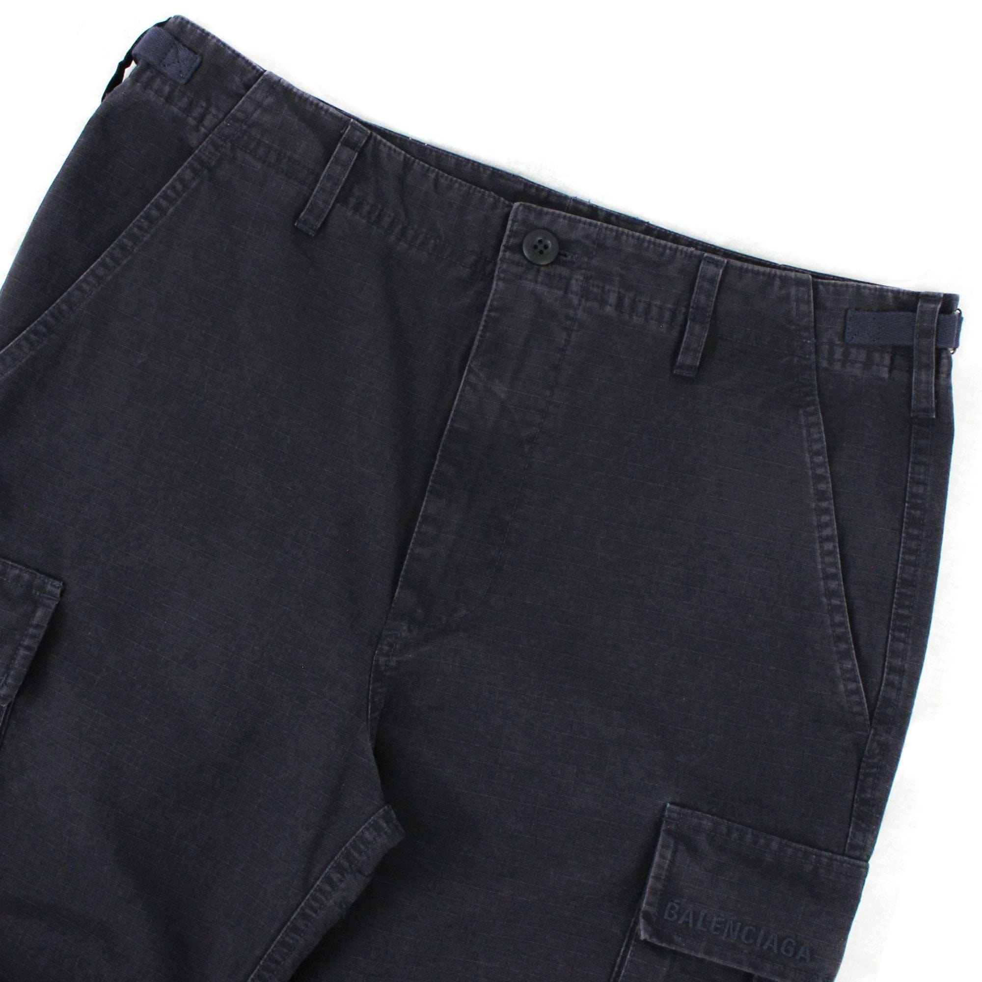 Balenciaga Embroidered Logo Cargo Pants Navy