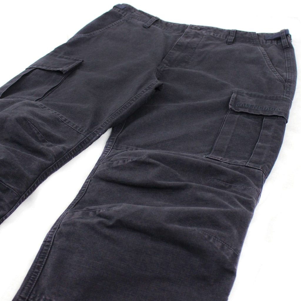 Balenciaga Embroidered Logo Cargo Pants Navy
