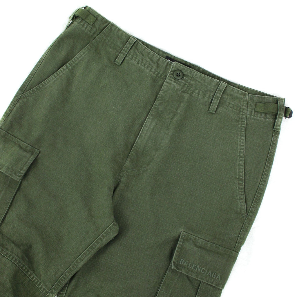 Balenciaga Embroidered Logo Cargo Pants Khaki