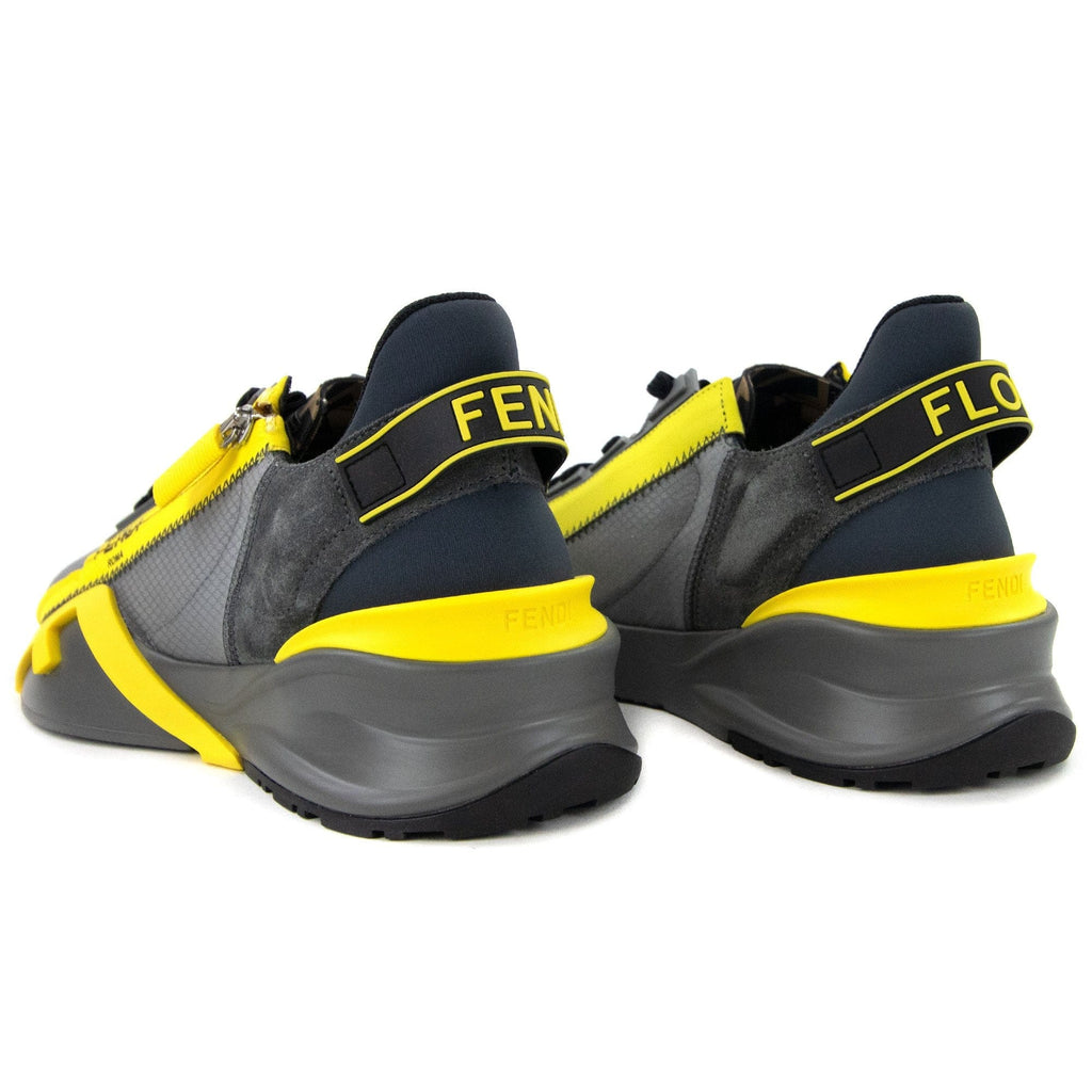 Fendi Nylon Low Tops Grey Yellow