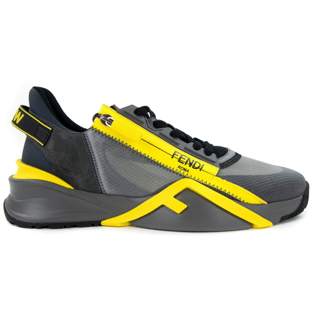 Fendi Nylon Low Tops Grey Yellow