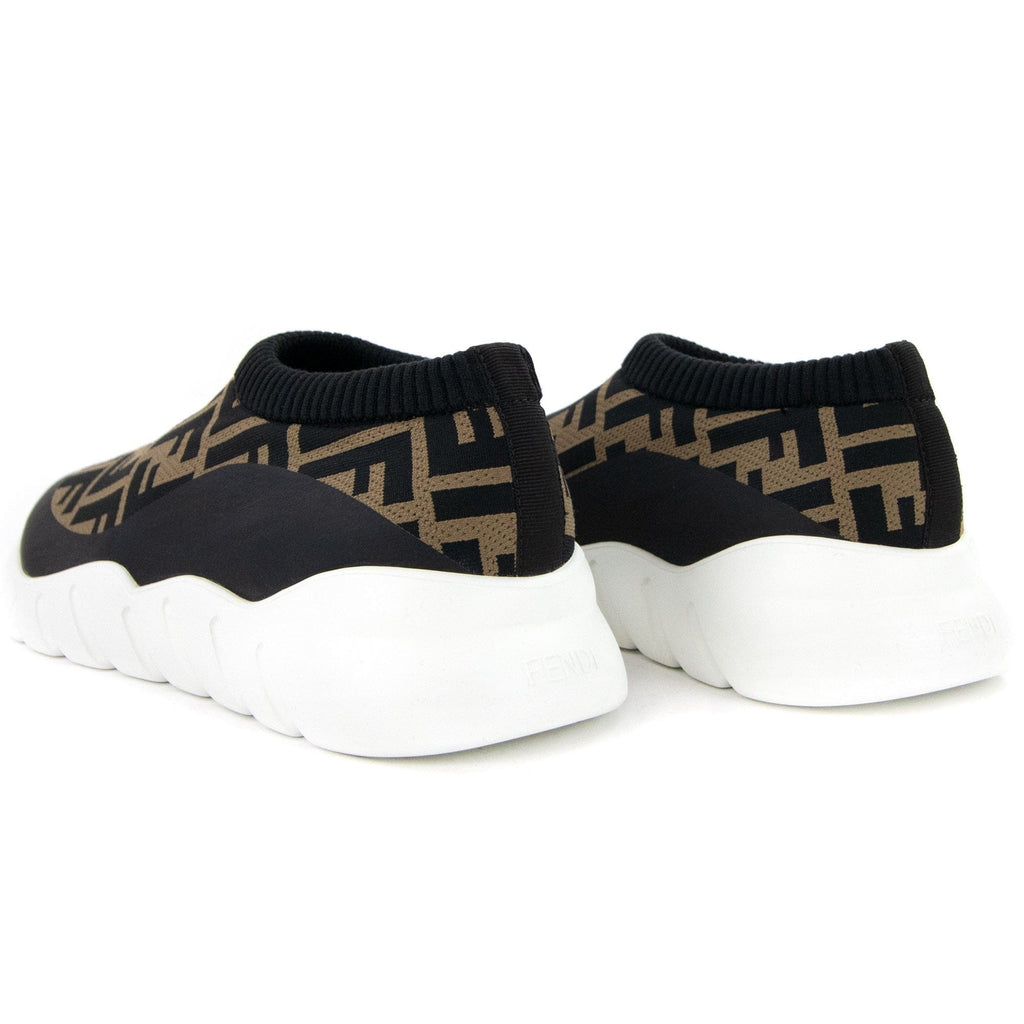 Fendi Ff Sock Low Top Trainers Tobacco/nero