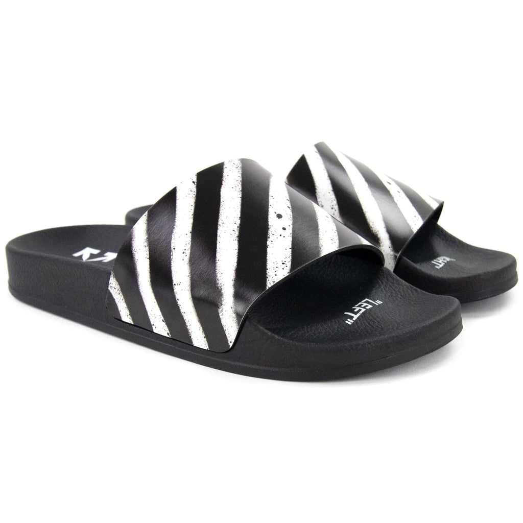Off White Spray Stripes Sliders Black/white