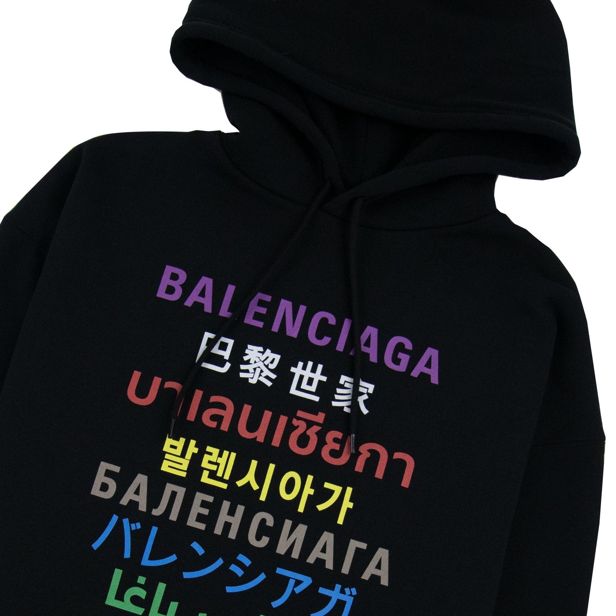 Balenciaga Languages Hoodie Black