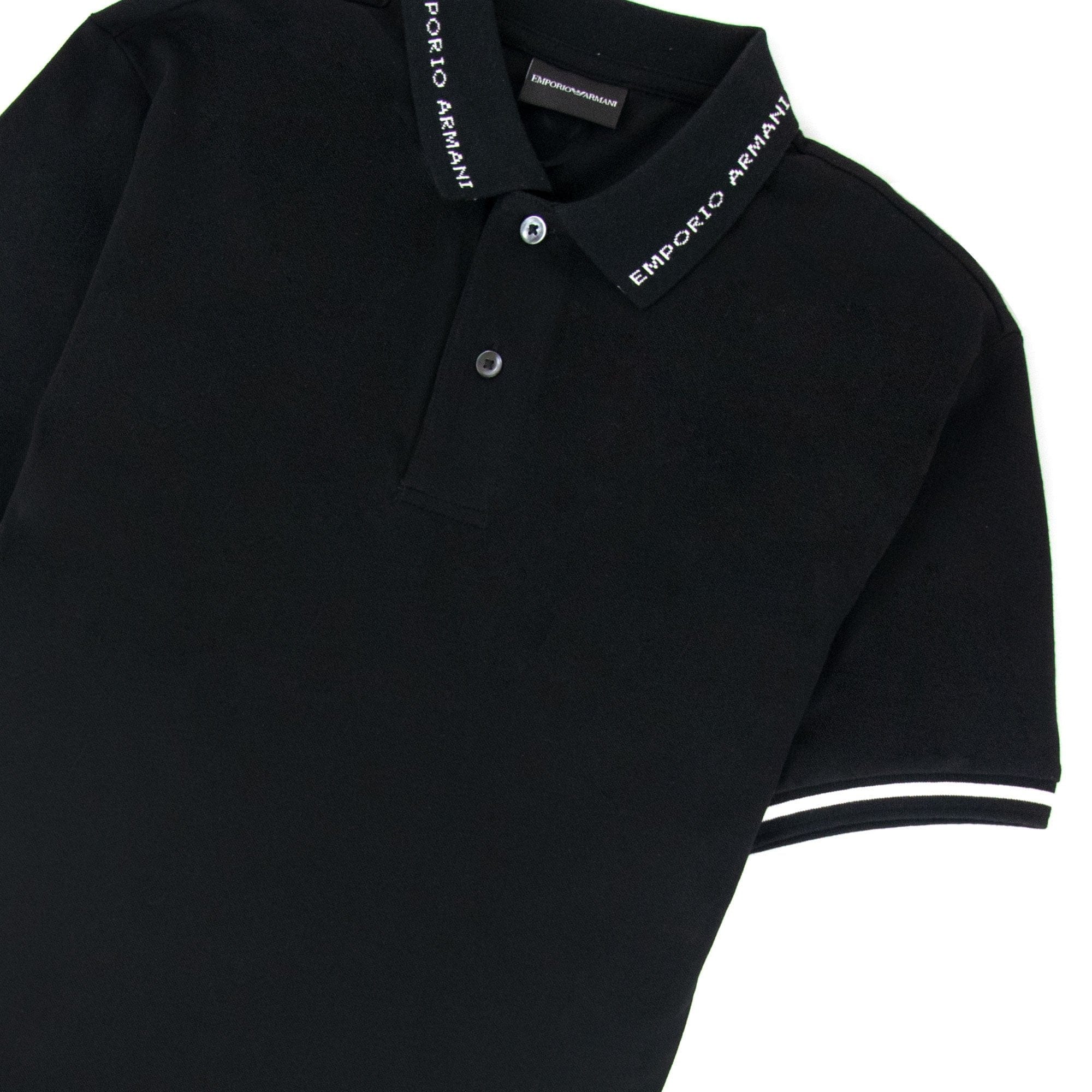 Emporio Armani Logo Collar S/s Polo Nero