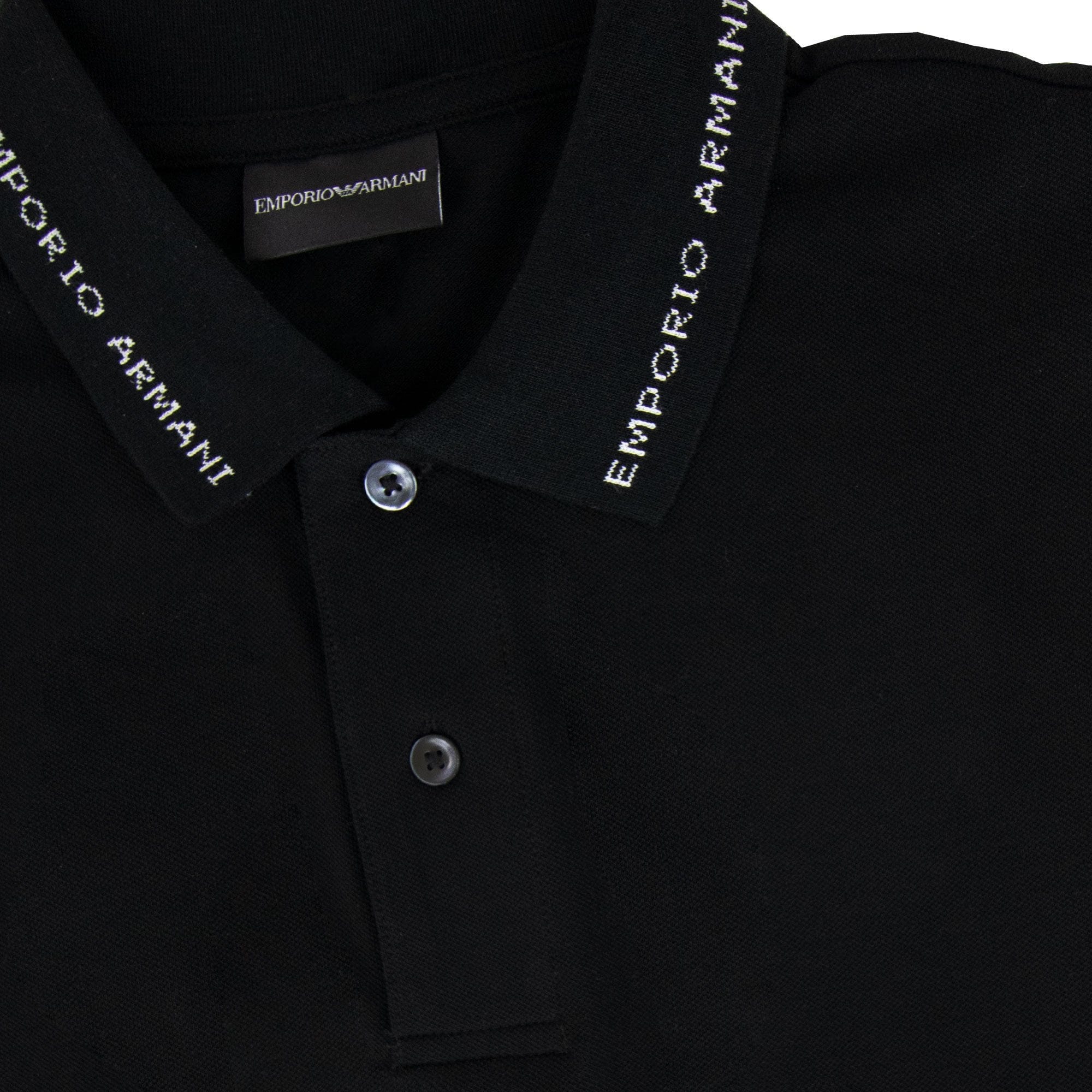 Emporio Armani Logo Collar S/s Polo Nero