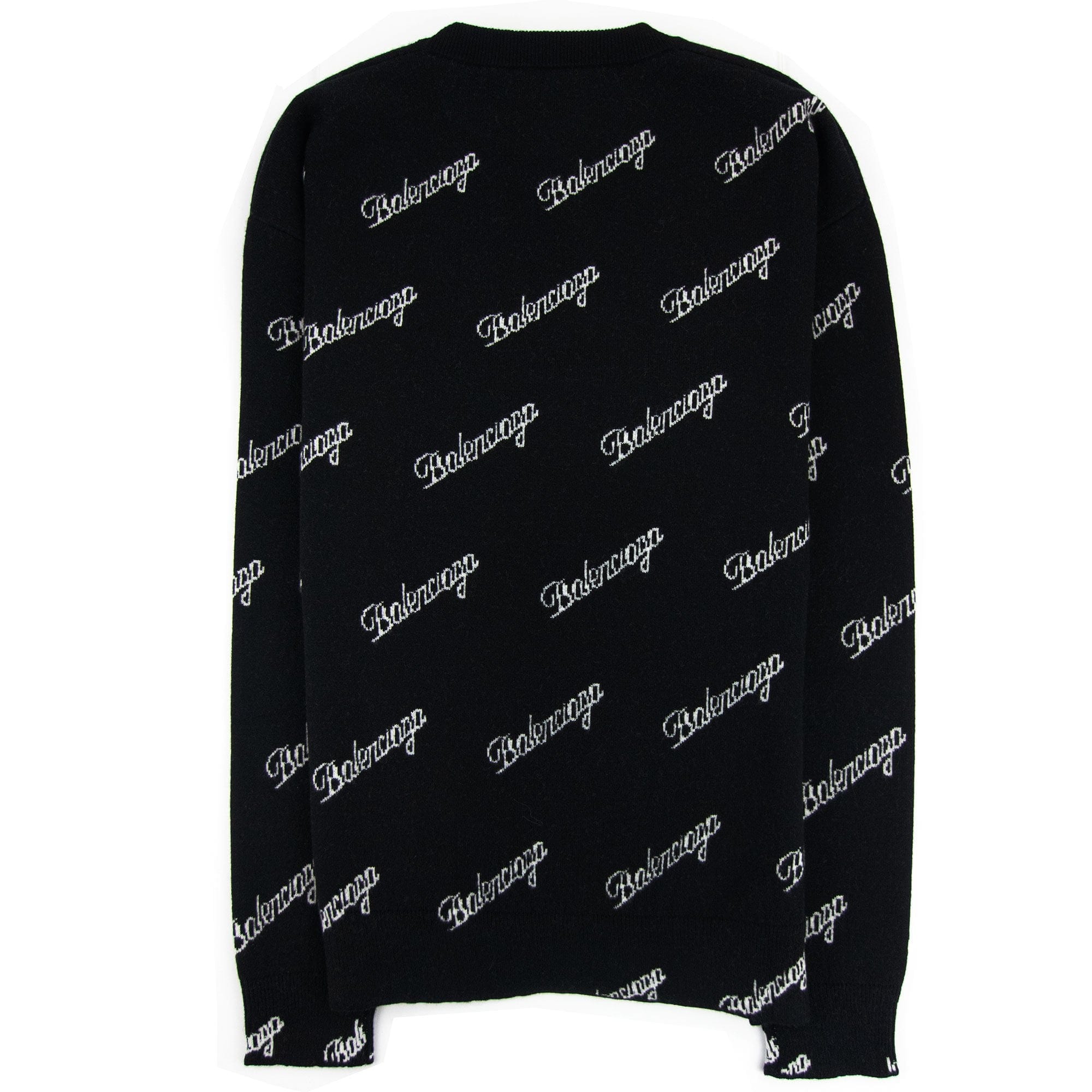Balenciaga All Over Script Jumper Black