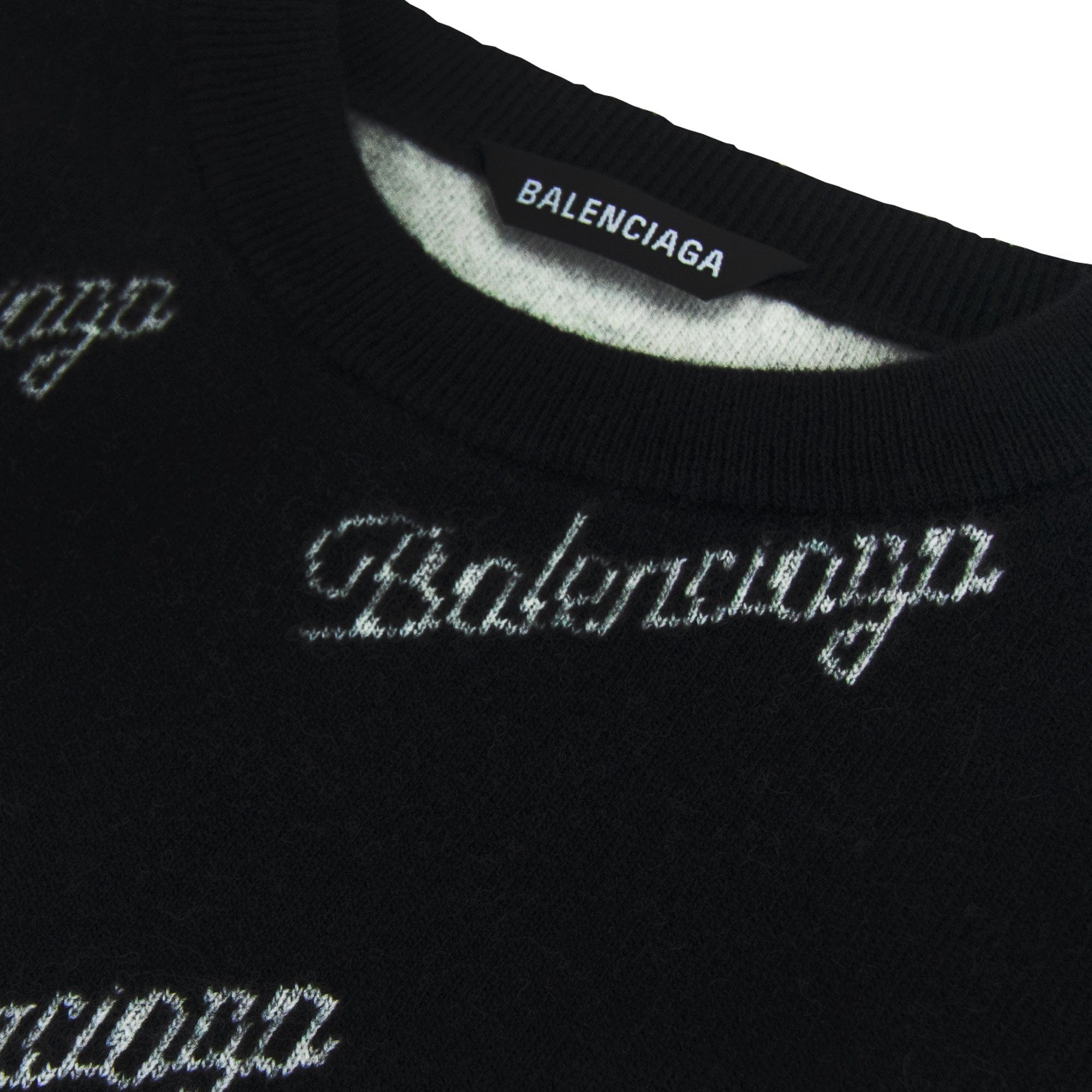 Balenciaga All Over Script Jumper Black