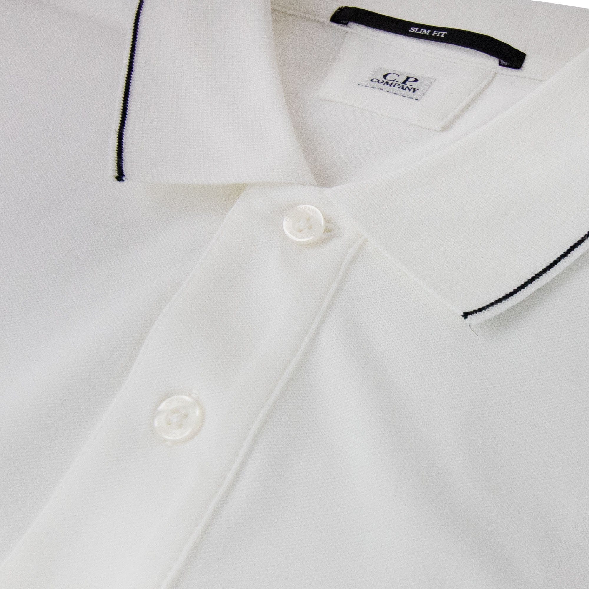 CP Company Stretch Piquet Polo White 103