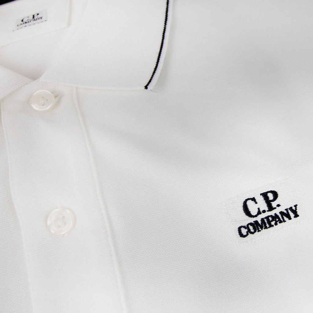 CP Company Stretch Piquet Polo White 103