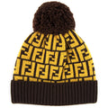 Fendi FF Logo Bobble Hat Yellow