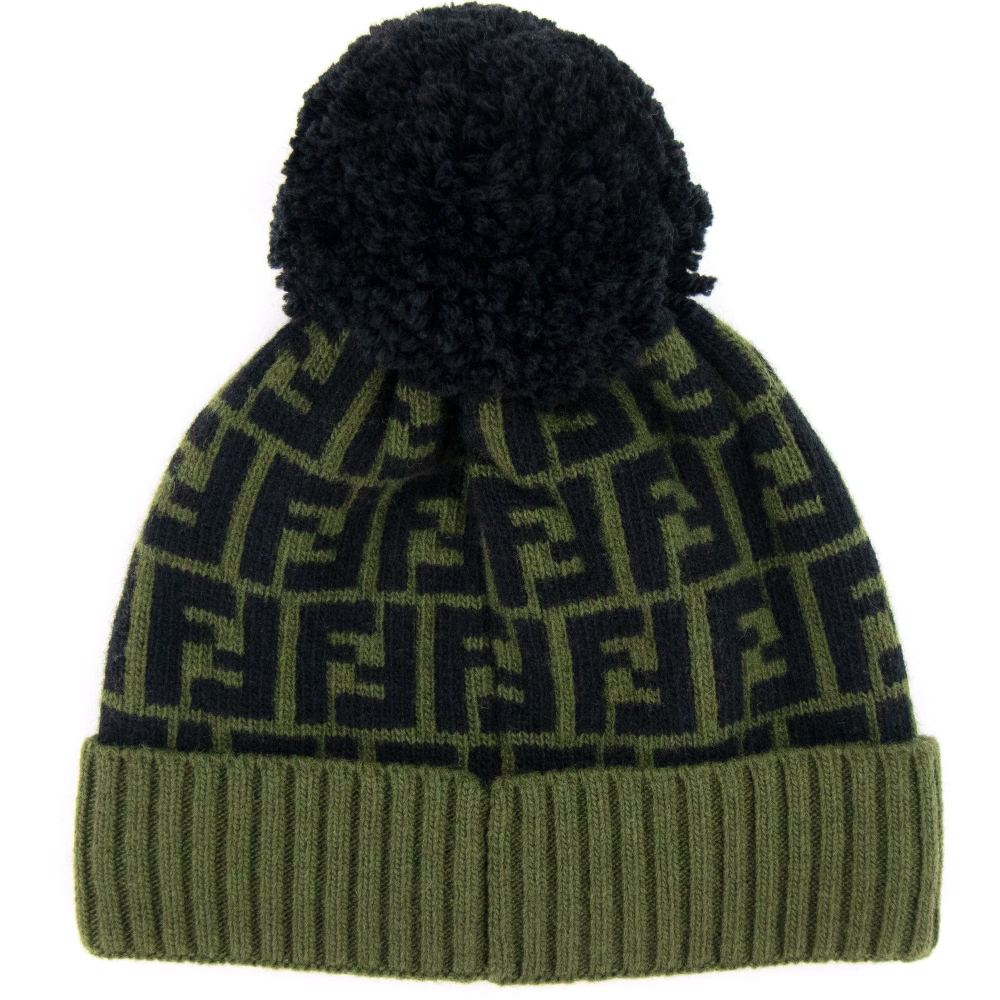 Fendi FF Logo Bobble Hat Green