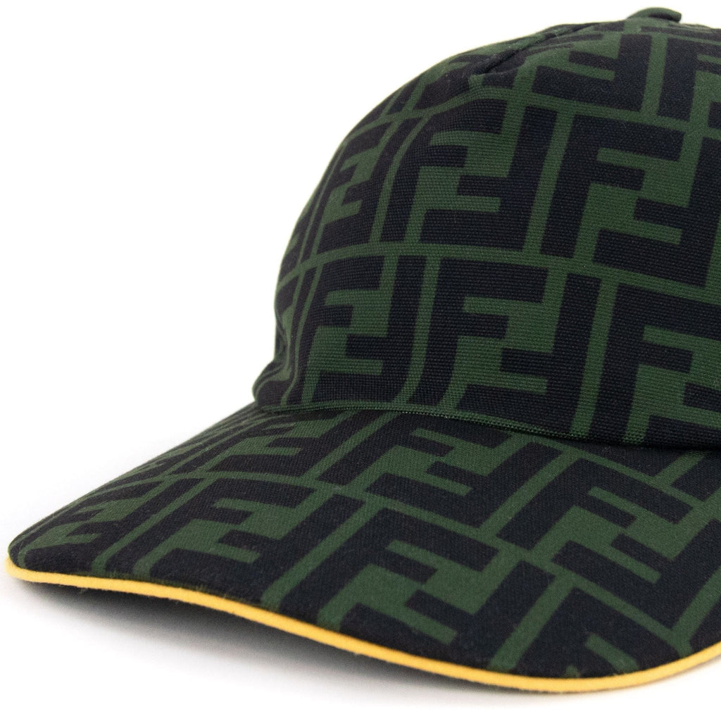 Fendi FF Print Canvas Baseball Cap Green