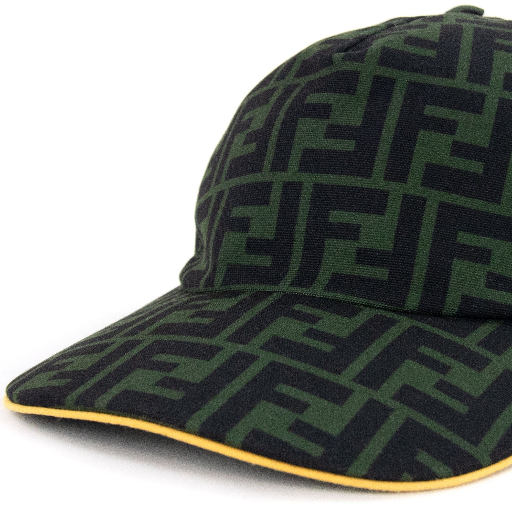 Fendi FF Print Canvas Baseball Cap Green