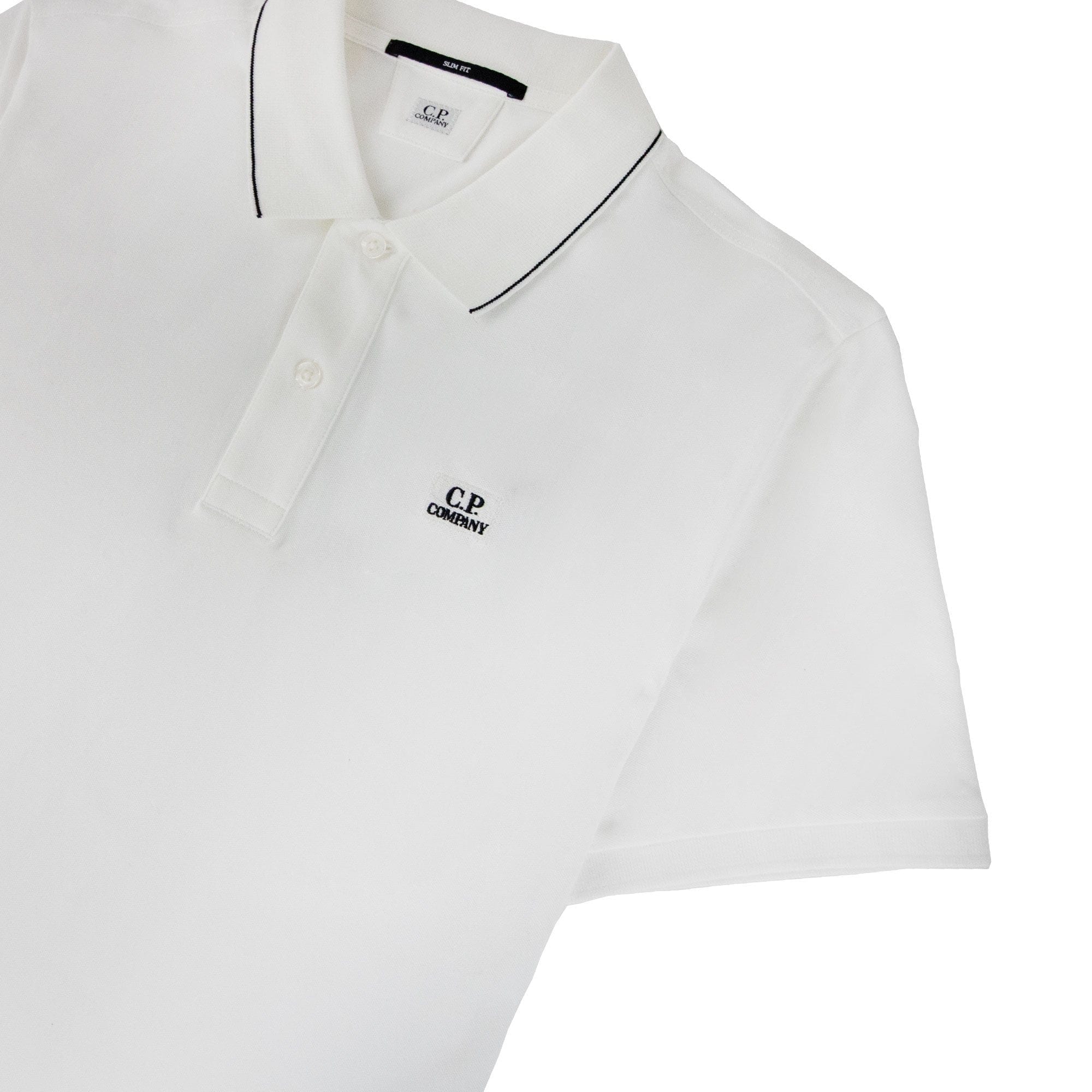 CP Company Stretch Piquet Polo White 103
