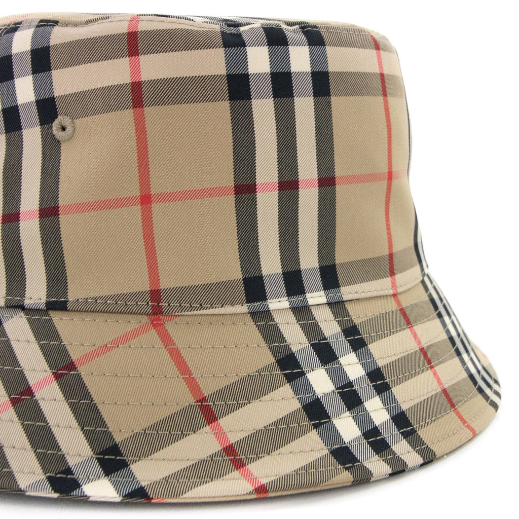 Burberry Vintage Check Technical Cotton Bucket Hat Beige