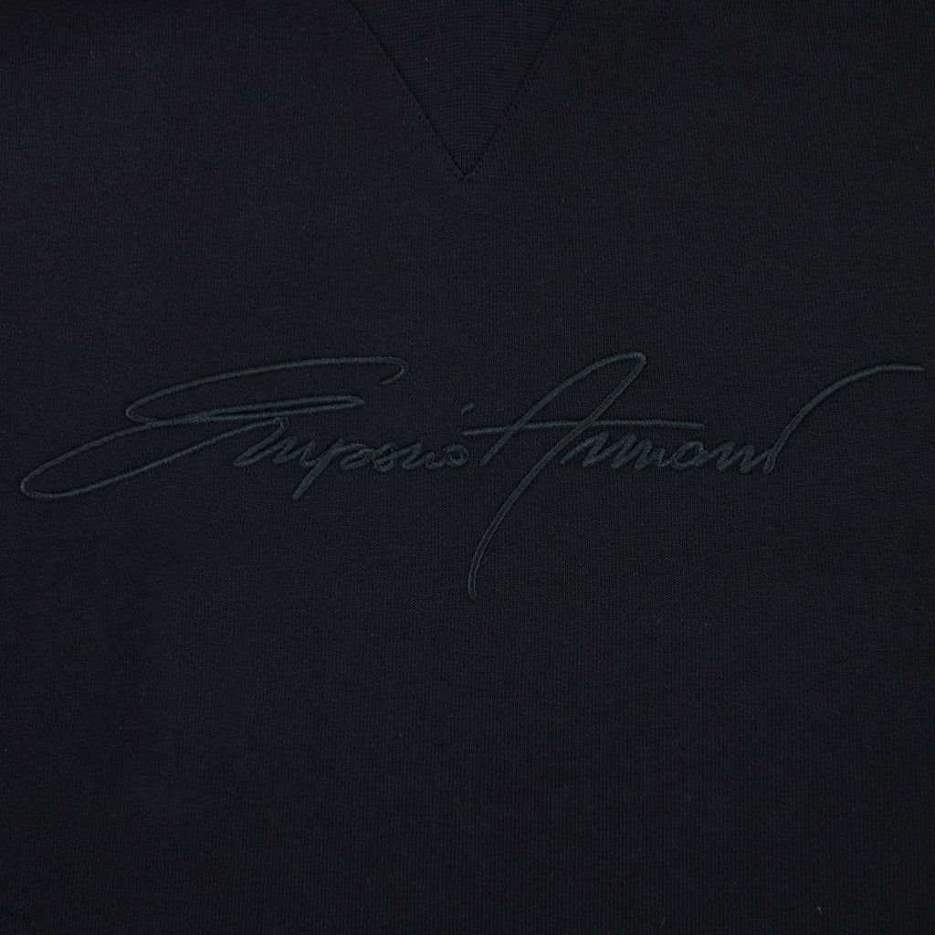 Emporio Armani Embroidered Signature Logo Sweatshirt Black 999
