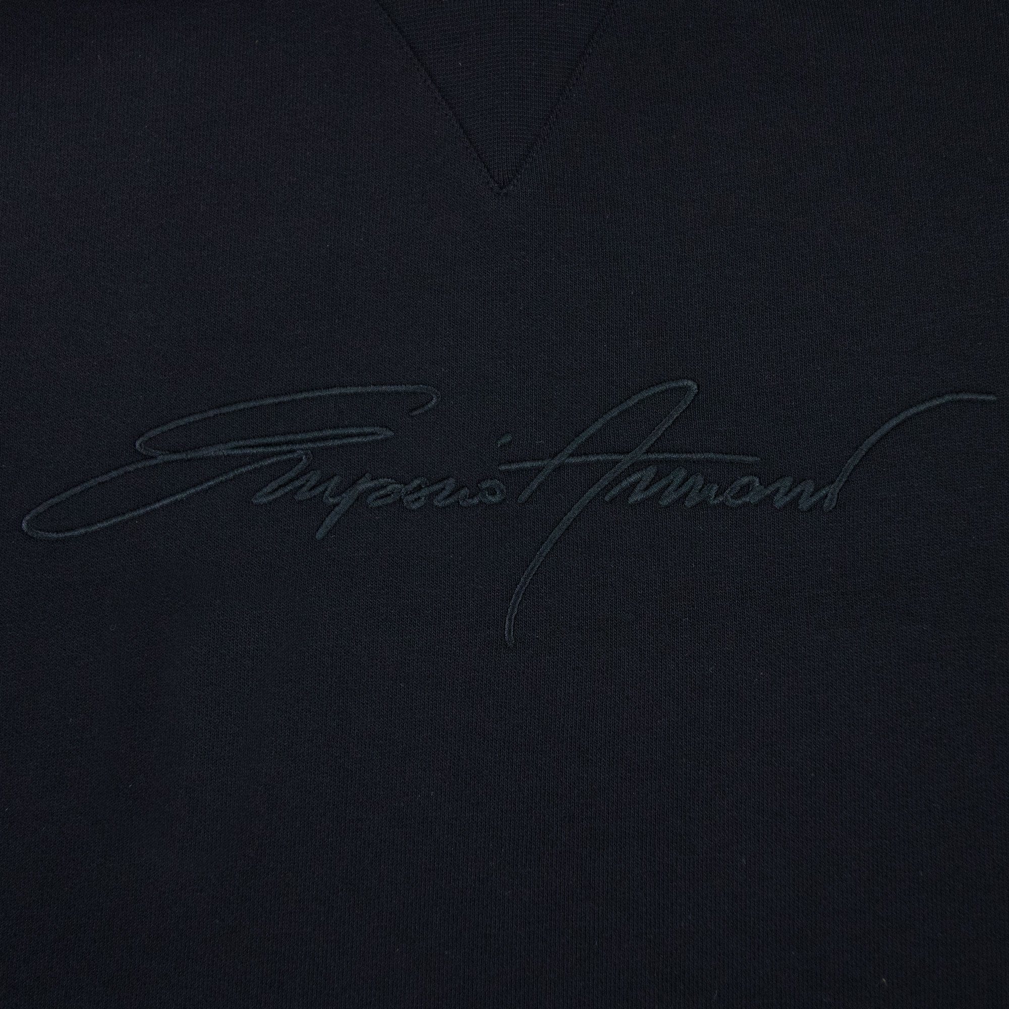 Emporio Armani Embroidered Signature Logo Sweatshirt Black 999