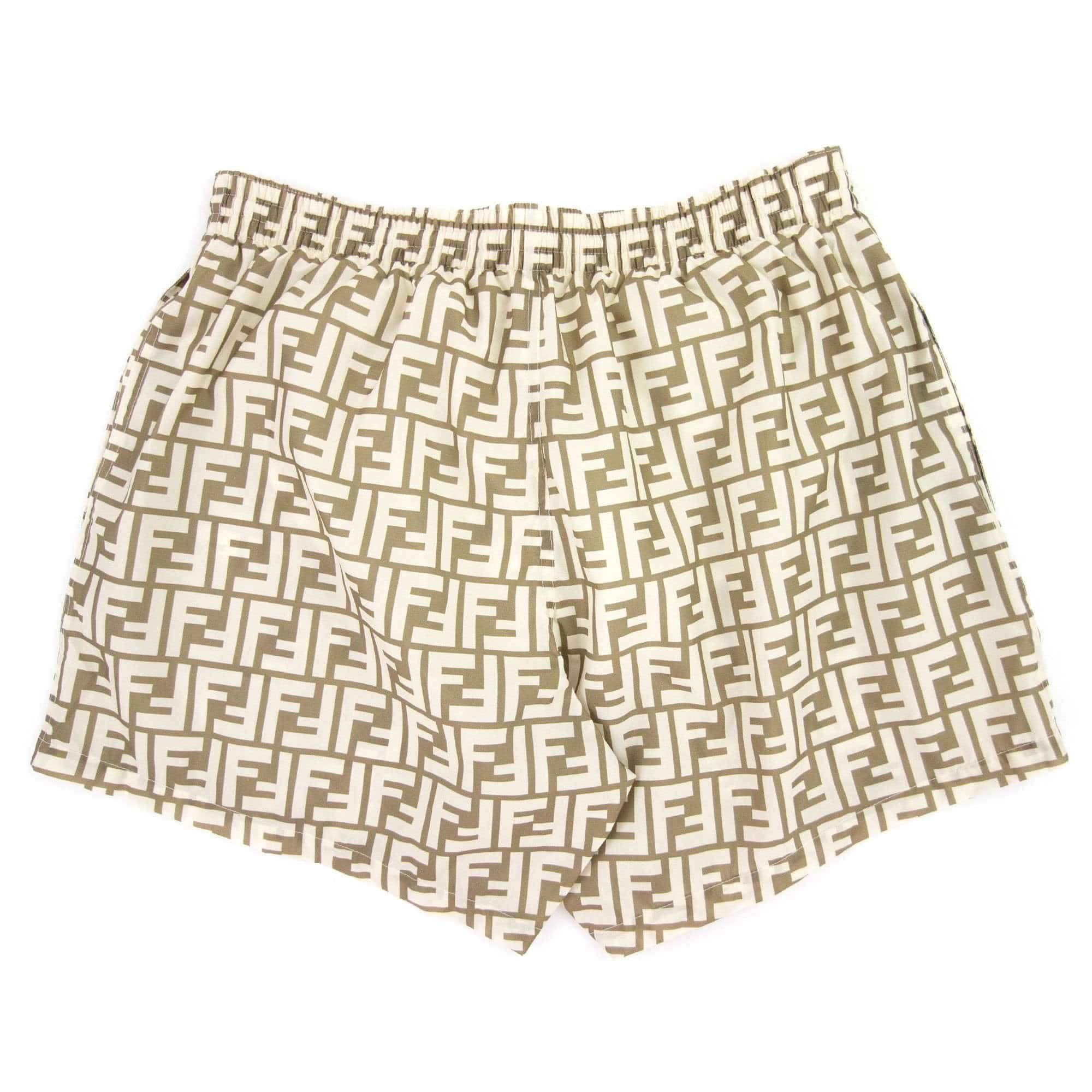Fendi Ff Motif Swim Shorts Beige