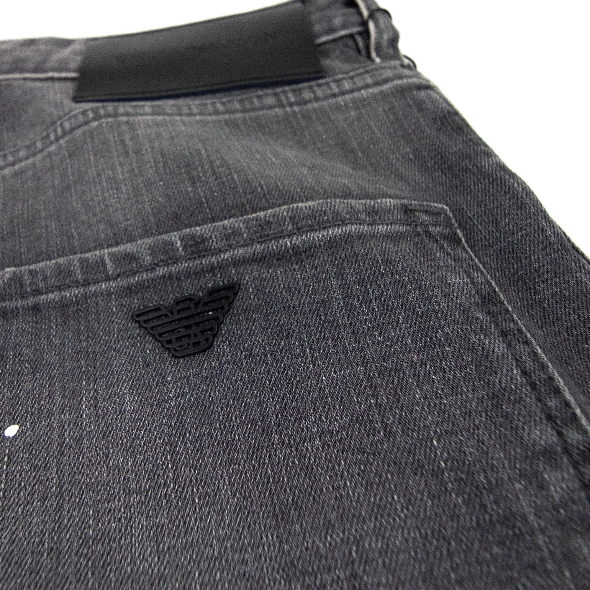 Emporio Armani J09 Vintage Look Slim Fit Jeans Denim Nero 0007