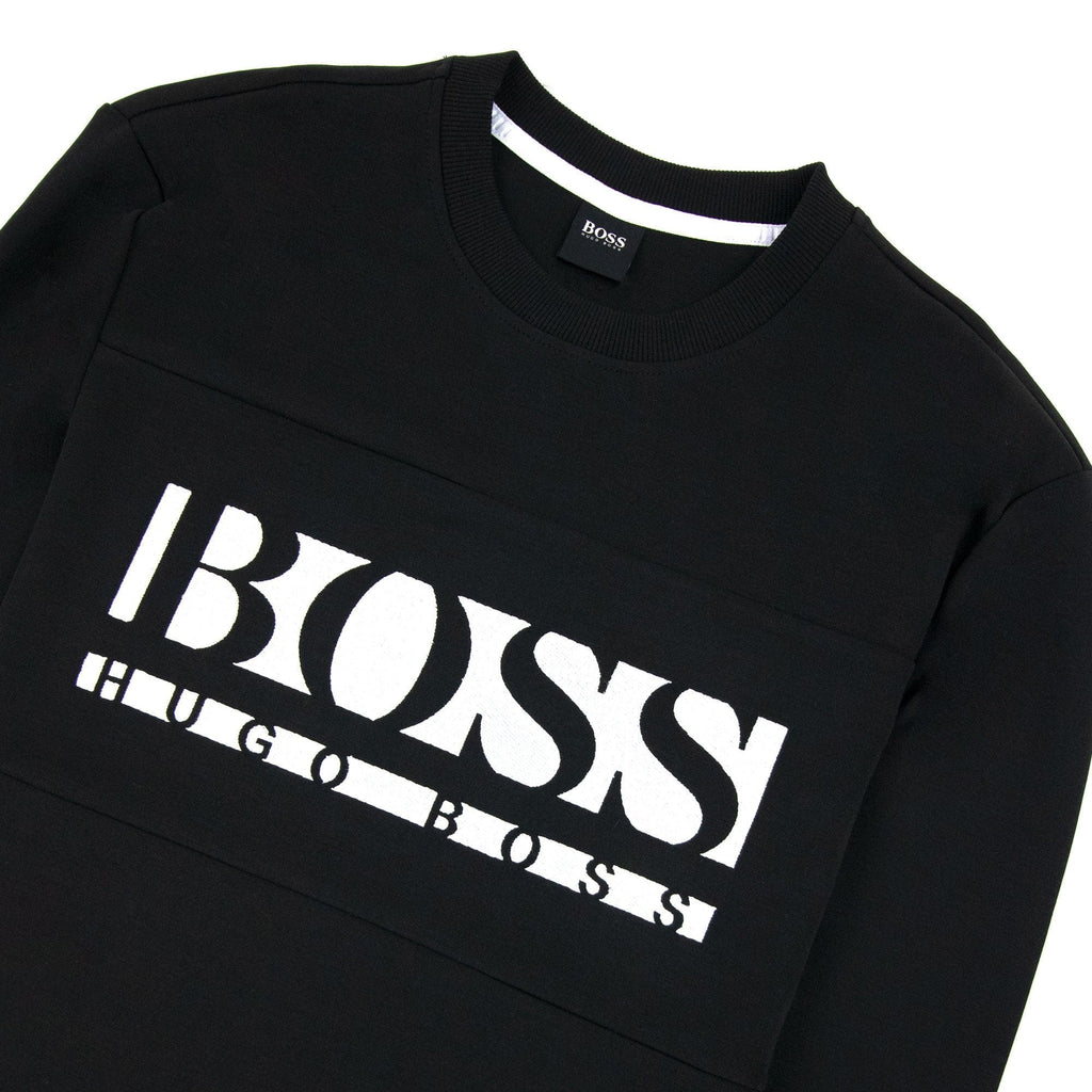 Hugo Boss Block Logo Crewneck Sweatshirt Black 001
